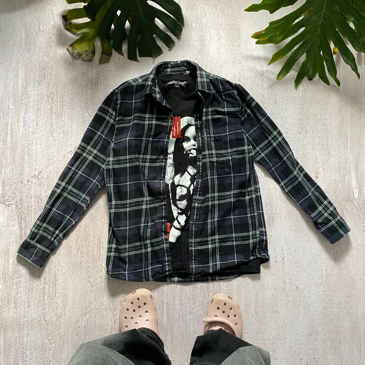Japanese Brand × Uniqlo × Vintage VINTAGE Y2K UNIQLO DISSTRESSED AMAZING FLANNEL SHIRT 141 Size US M / EU 48-50 / 2 - 1 Thumbnail