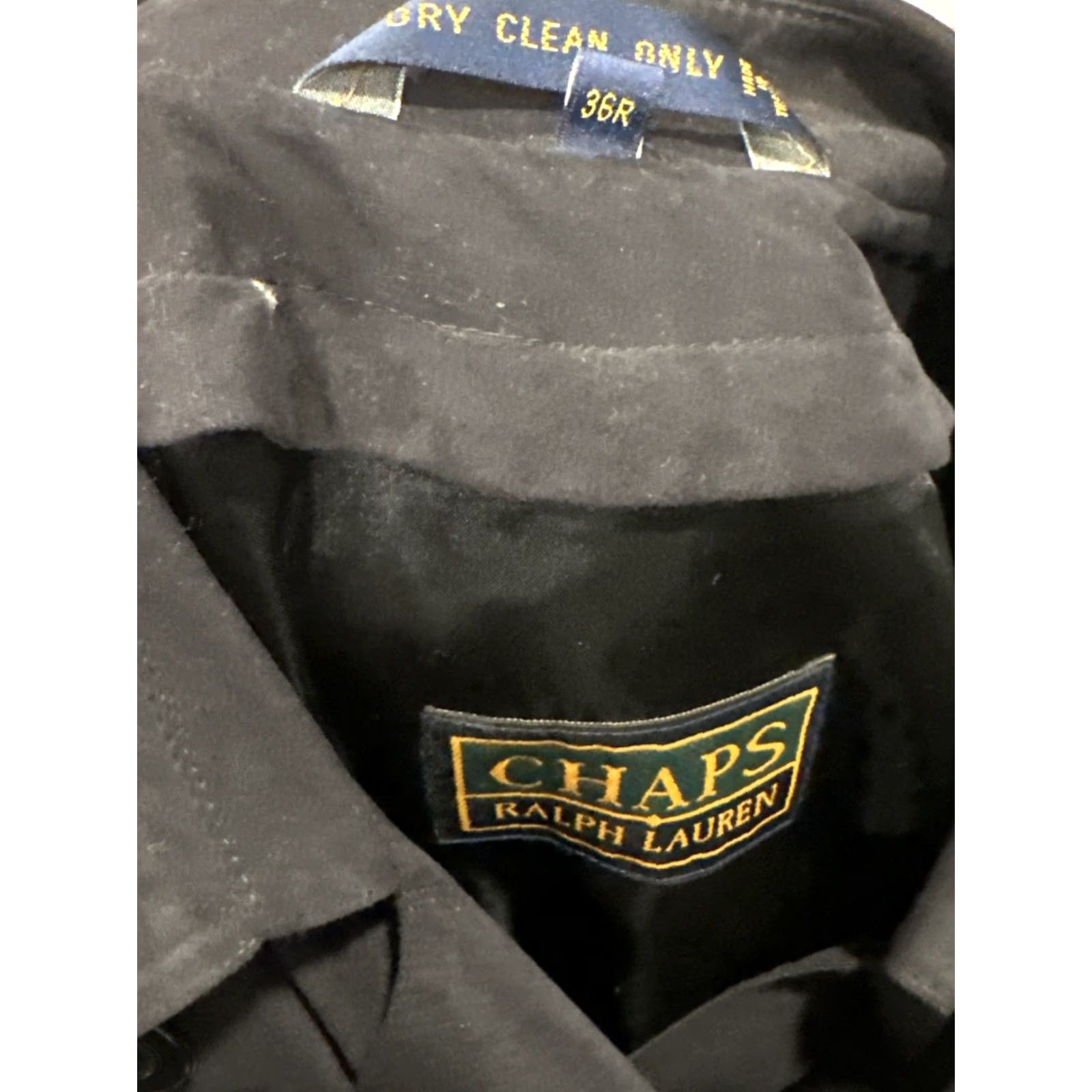 Ralph Lauren Chaps Ralph Lauren Men's Jacket Trench Coat 42L Black Polyester Long Sleeve Zip Regular Shirt/Coat Mens Size US XS / EU 42 / 0 - 5 Thumbnail