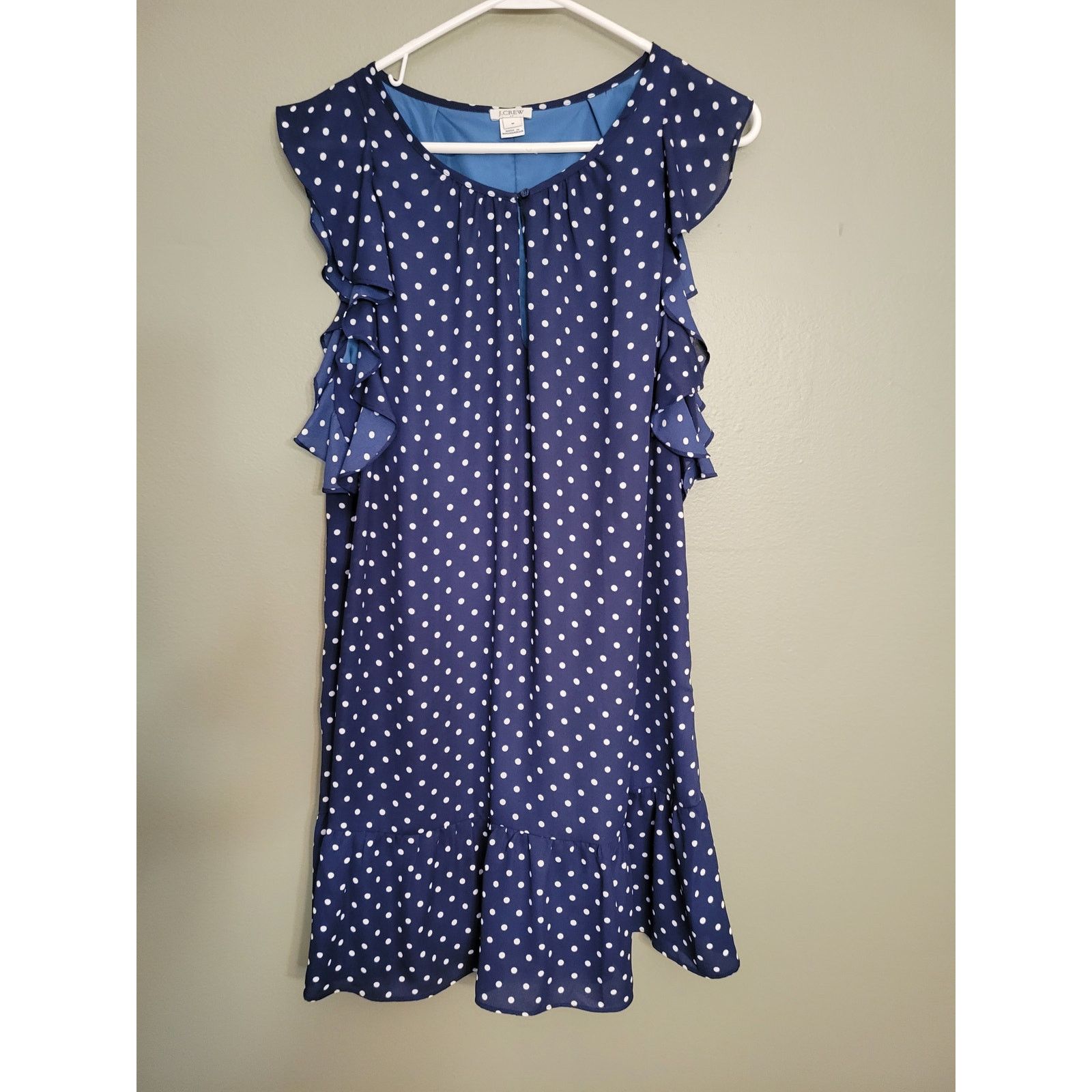 J.Crew Women's J. Crew Polka Dot Lined Flutter Dress-Medium Size M / US 6-8 / IT 42-44 - 1 Thumbnail