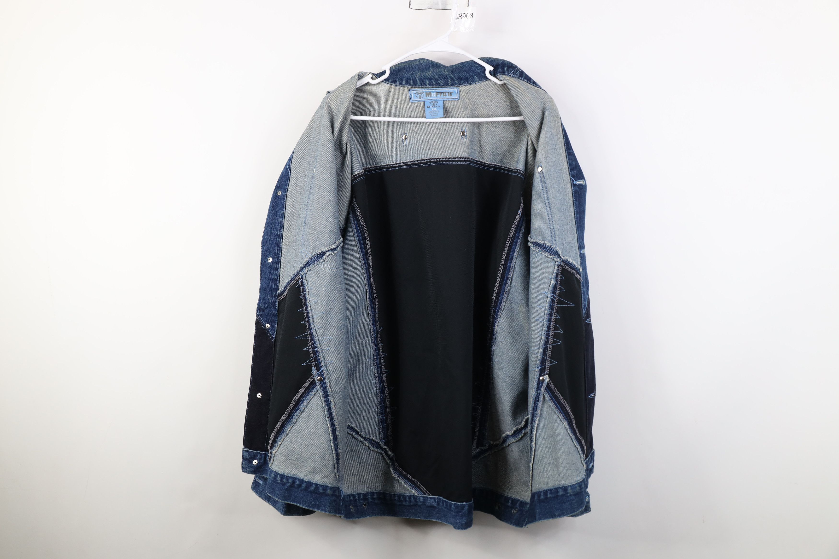 Vintage Vintage 90s Y2K Streetwear Block Baggy Denim Trucker Jacket Size US XXL / EU 58 / 5 - 11 Thumbnail