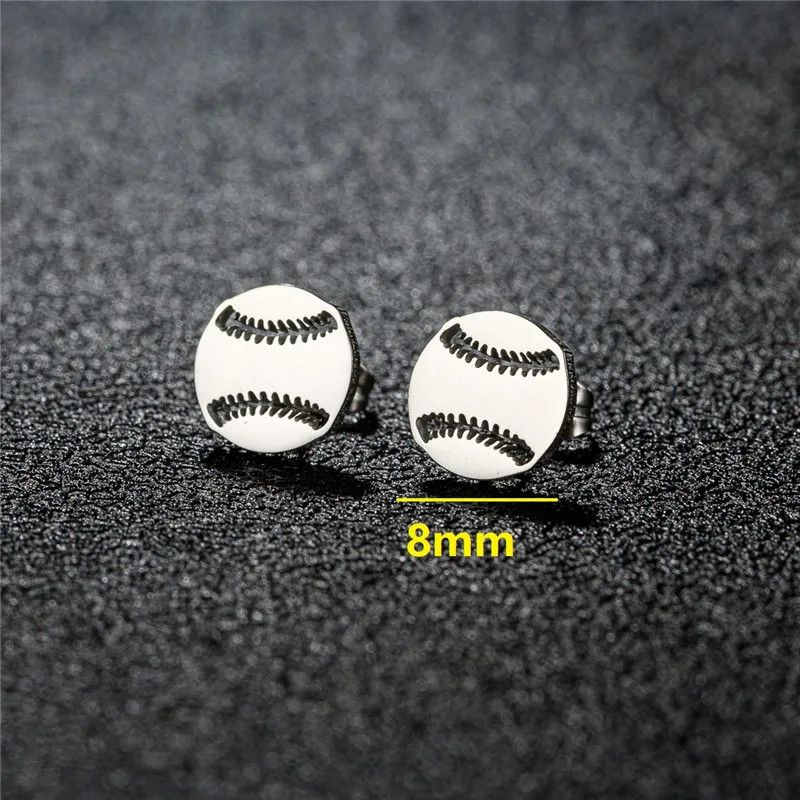 Jewelry Baseball Mini Stud Earrings Charm Earring Gift Size ONE SIZE - 2 Thumbnail