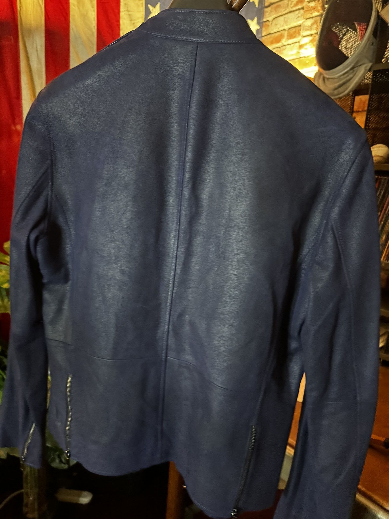 John Varvatos $2298 JOHN VARVATOS Burnished Purple Sheepskin Racer sz. 48 Size US M / EU 48-50 / 2 - 14 Thumbnail