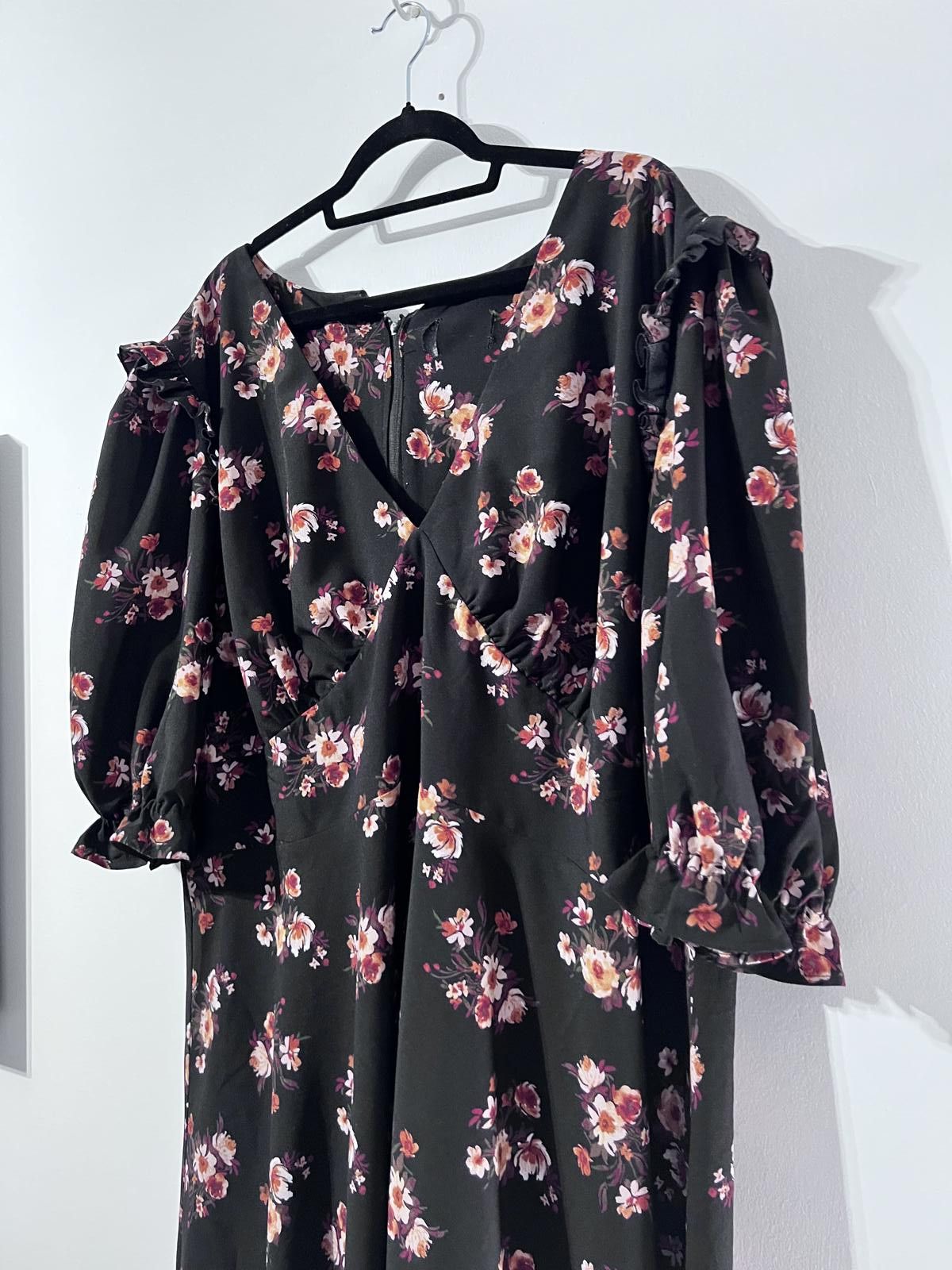 Other Hell Bunny Black Floral Midi Dress – Size 6XL Size 4XL / US 24-26 - 3 Thumbnail