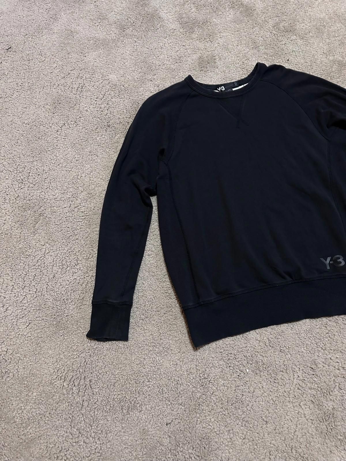 Yohji Yamamoto Y-3 Mens Sweatshirt Medium Black Yohji Yamamoto Adidas Logo Size US M / EU 48-50 / 2 - 2 Thumbnail