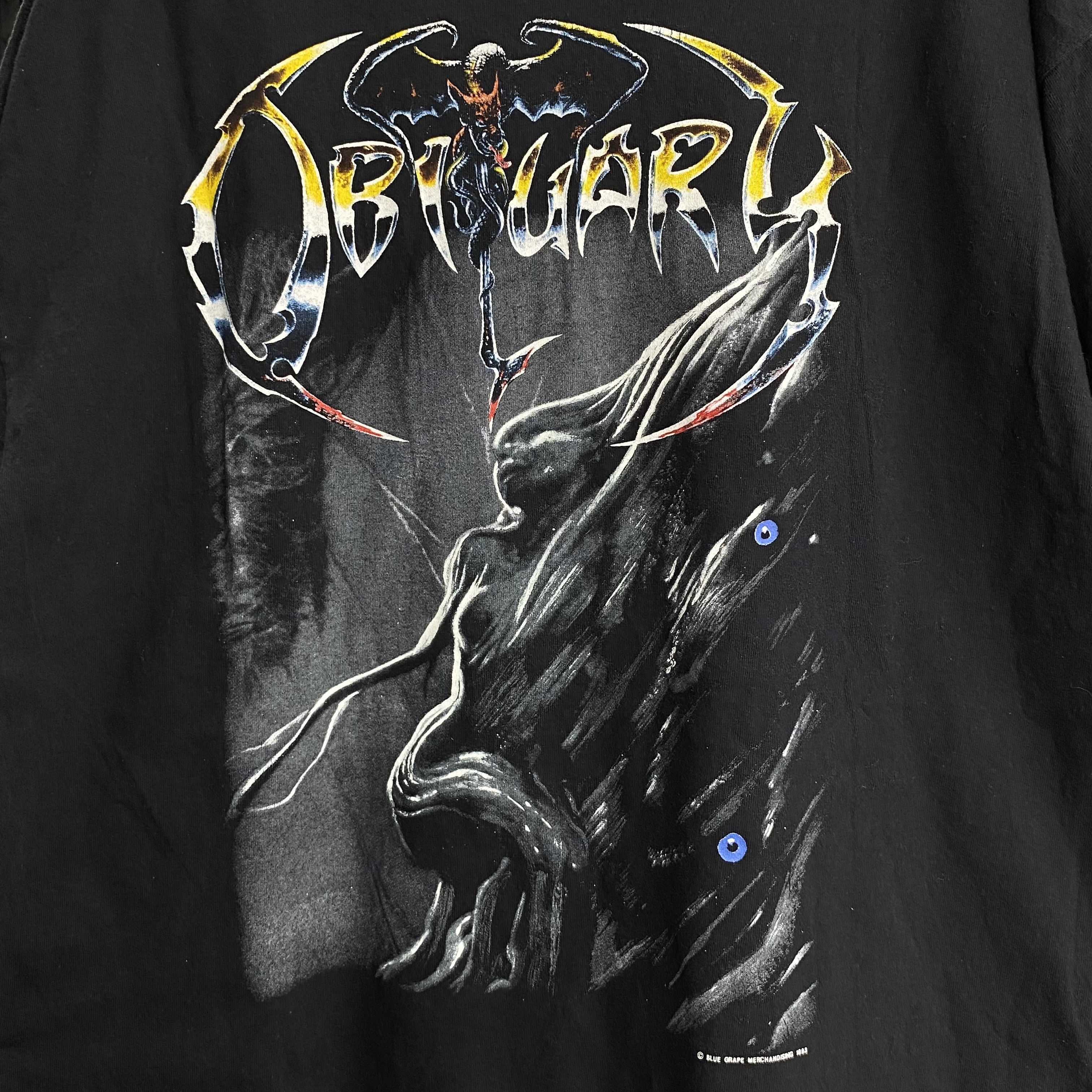Band Tees OBITUARY Original Vintage 1993 Rare Death Metal Shirt Size US XL / EU 56 / 4 - 6 Thumbnail