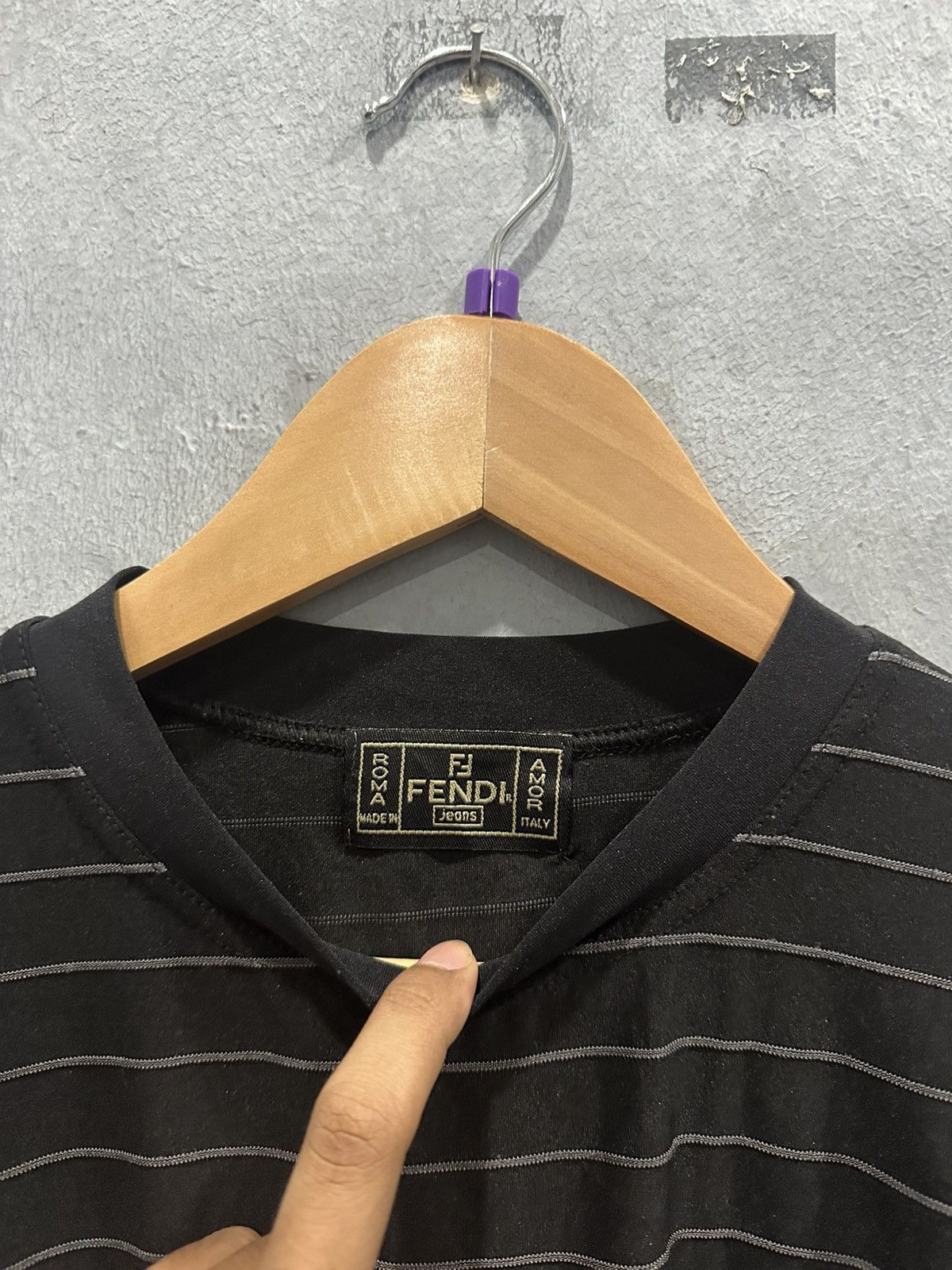 Fendi Fendi Jeans Stripe Longsleeve Tshirt Size M / US 6-8 / IT 42-44 - 3 Thumbnail