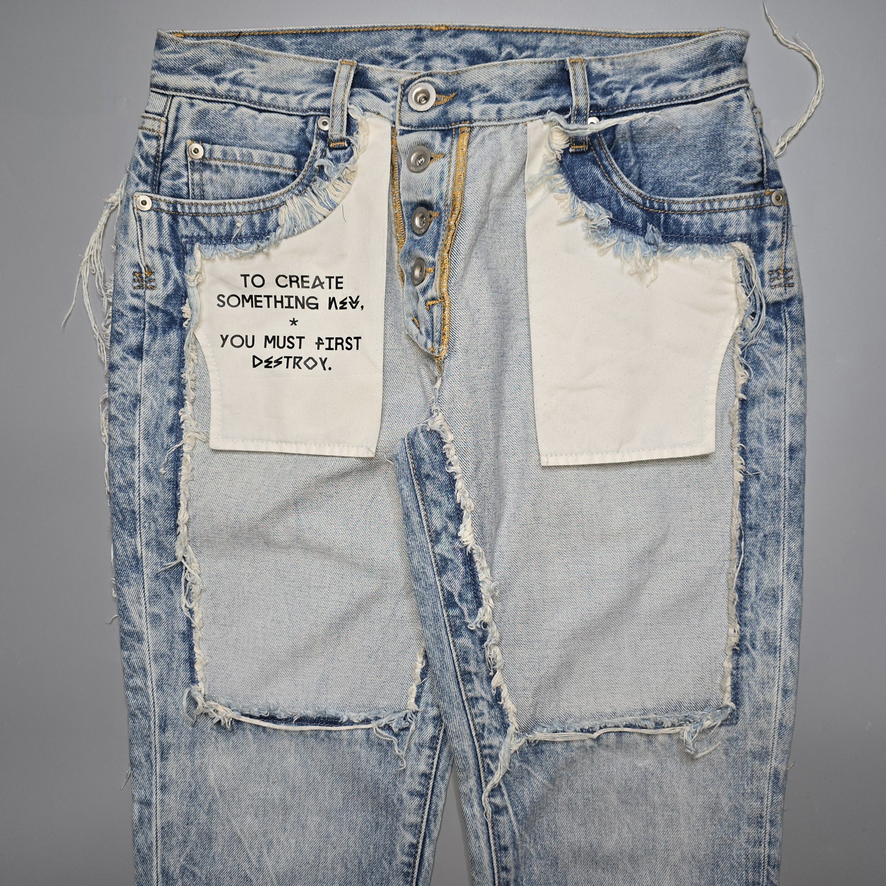 Ben Taverniti Unravel Project × Unravel Project Unravel Project - Distressed Reverse Boyfriend Fit Jeans Size 28" / US 6 / IT 42 - 3 Thumbnail