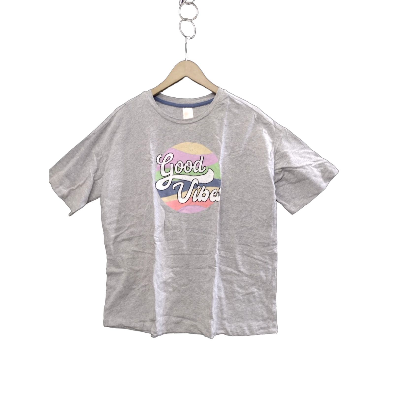 Vintage Secret Treasures Women's T-Shirt S Gray Good Vibes Cotton Blend Size S / US 4 / IT 40 - 1 Thumbnail