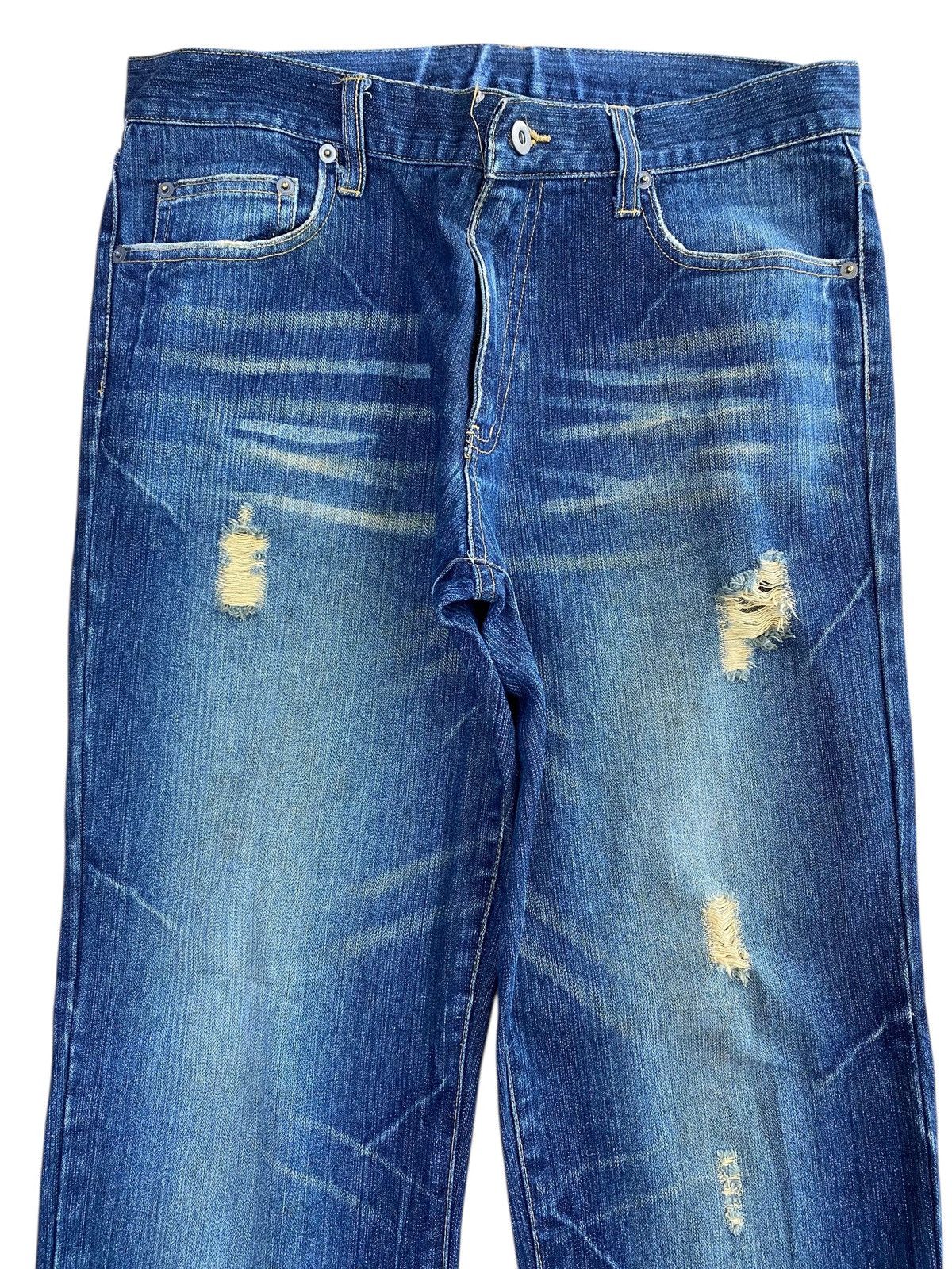 Japanese Brand Japanese Brand Whiskers Faded Style Ripped Jeans Size US 32 / EU 48 - 2 Thumbnail