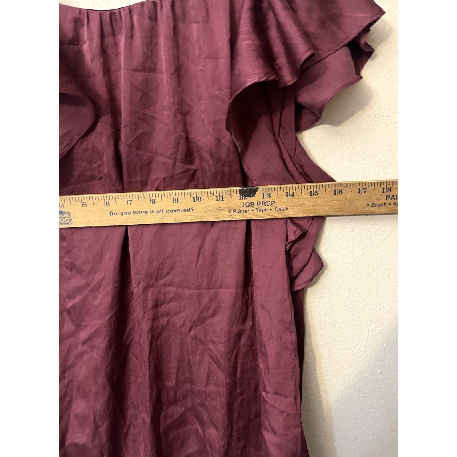 Loft LOFT Blouse Shirt Women Maroon Satin Sleeveless V Neck Flutter Sleeve Relaxed Fit Large Size Size L / US 10 / IT 46 - 4 Thumbnail