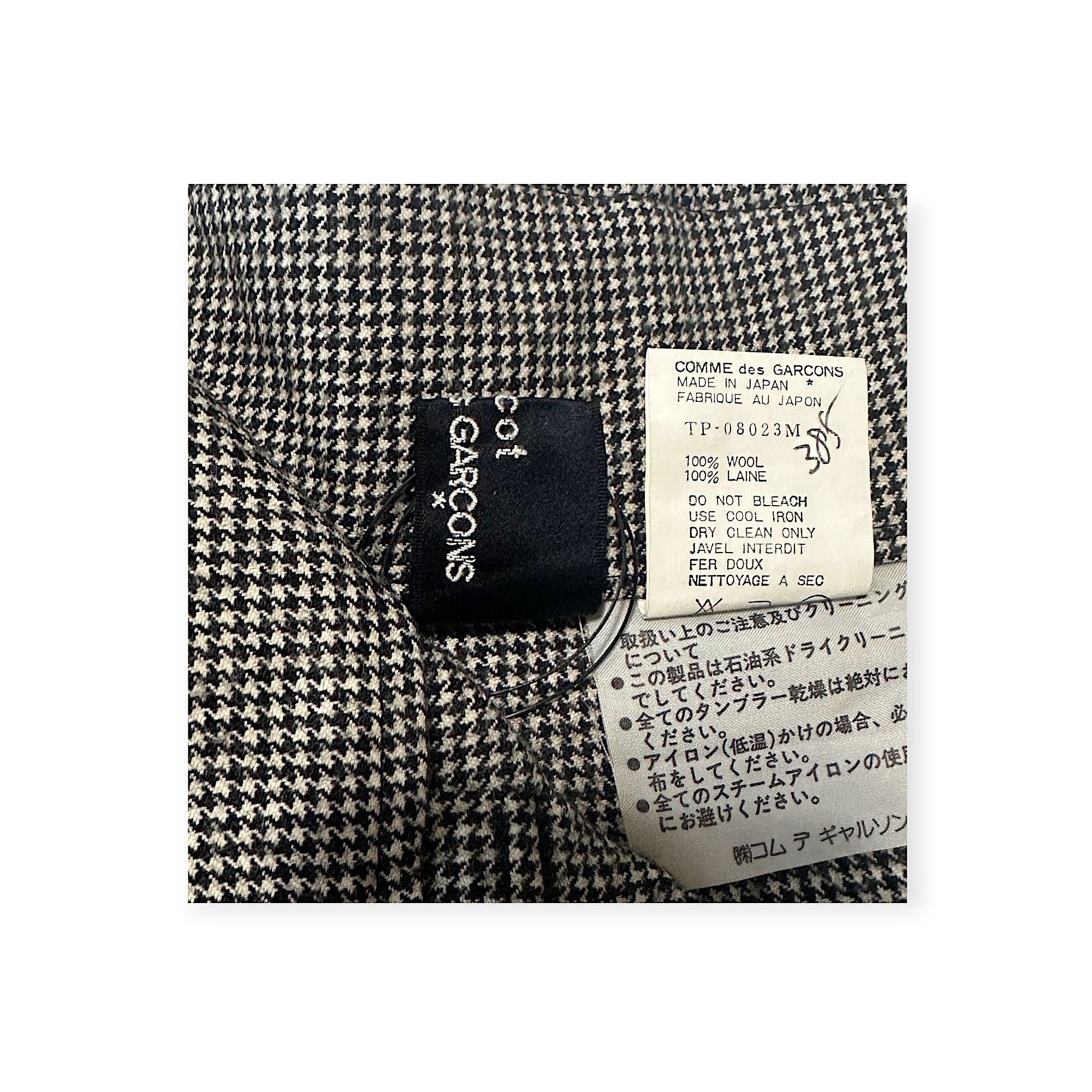 Comme des Garcons COMME DES GARÇONS Tricot Black/White Houndstooth Wool Short Size 25" / US 0 / IT 36 - 4 Thumbnail