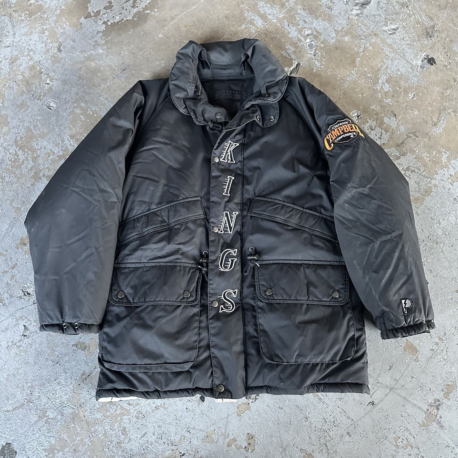 NHL × Pro Player × Vintage Vintage 90s Pro Player Kings Reversible Parka Puffer Jacket Size US L / EU 52-54 / 3 - 1 Thumbnail