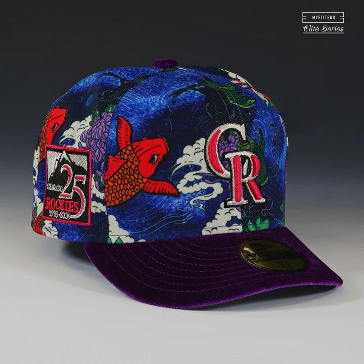image of Hat Club x Myfitteds 7 5/8 Colorado Rockies 25Th Anniversary Koi Pond Rockwell, Men's