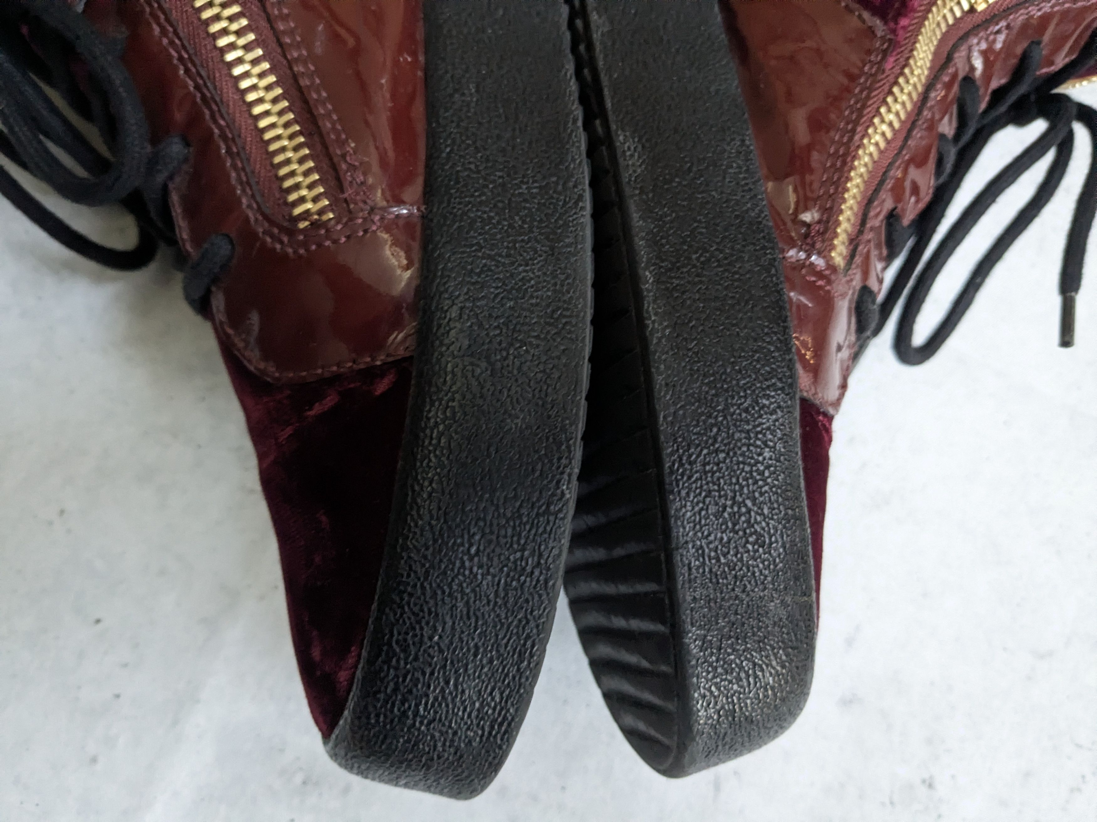 Giuseppe Zanotti Giuseppe Zanotti Sneakers 11 44 Burgundy Velvet High Gold Size US 11 / EU 44 - 12 Thumbnail