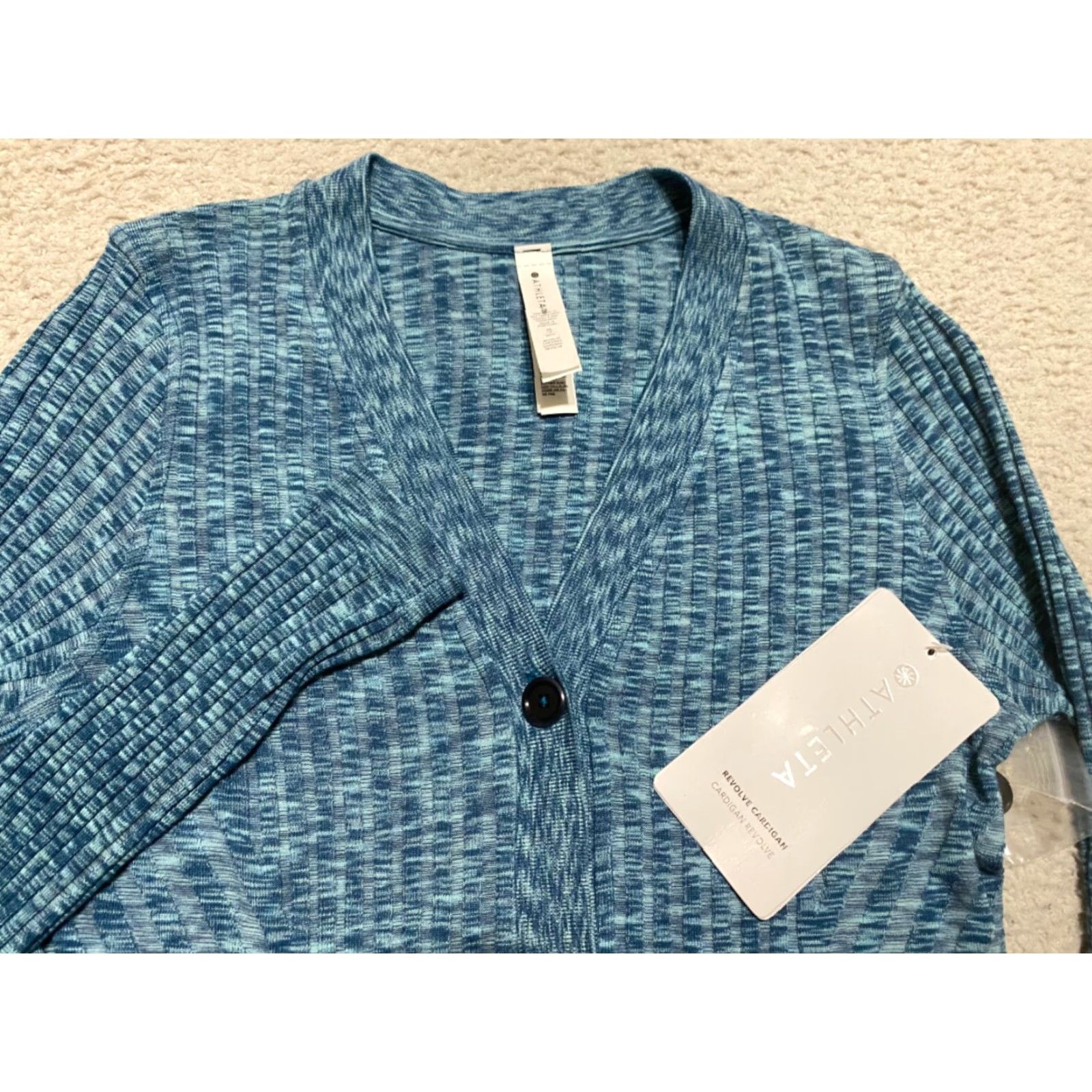 Athleta Athleta Cardigan Sweater Women's XS Blue Button Up Seamless Ribbed V-Neck Slim Knit NWT Size XS / US 0-2 / IT 36-38 - 2 Thumbnail