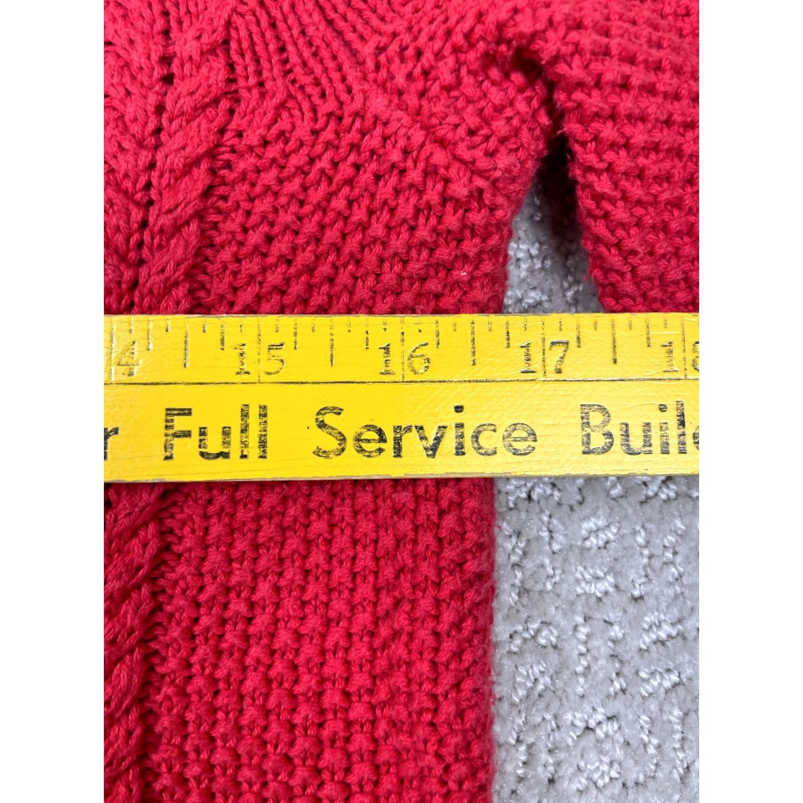 Gap GAP Sweater Womens XS Red Cable-Knit Cotton Chunky Fisherman Crewneck Pullover Size XS / US 0-2 / IT 36-38 - 3 Thumbnail