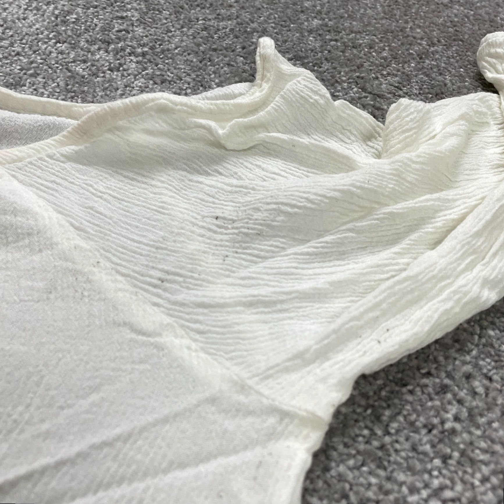 Vintage JustFab Cold Shoulder Blouse Womens 2XL White Rayon Long Sleeve Casual Plus Size XXL / US 16-18 / IT 52-54 - 5 Thumbnail