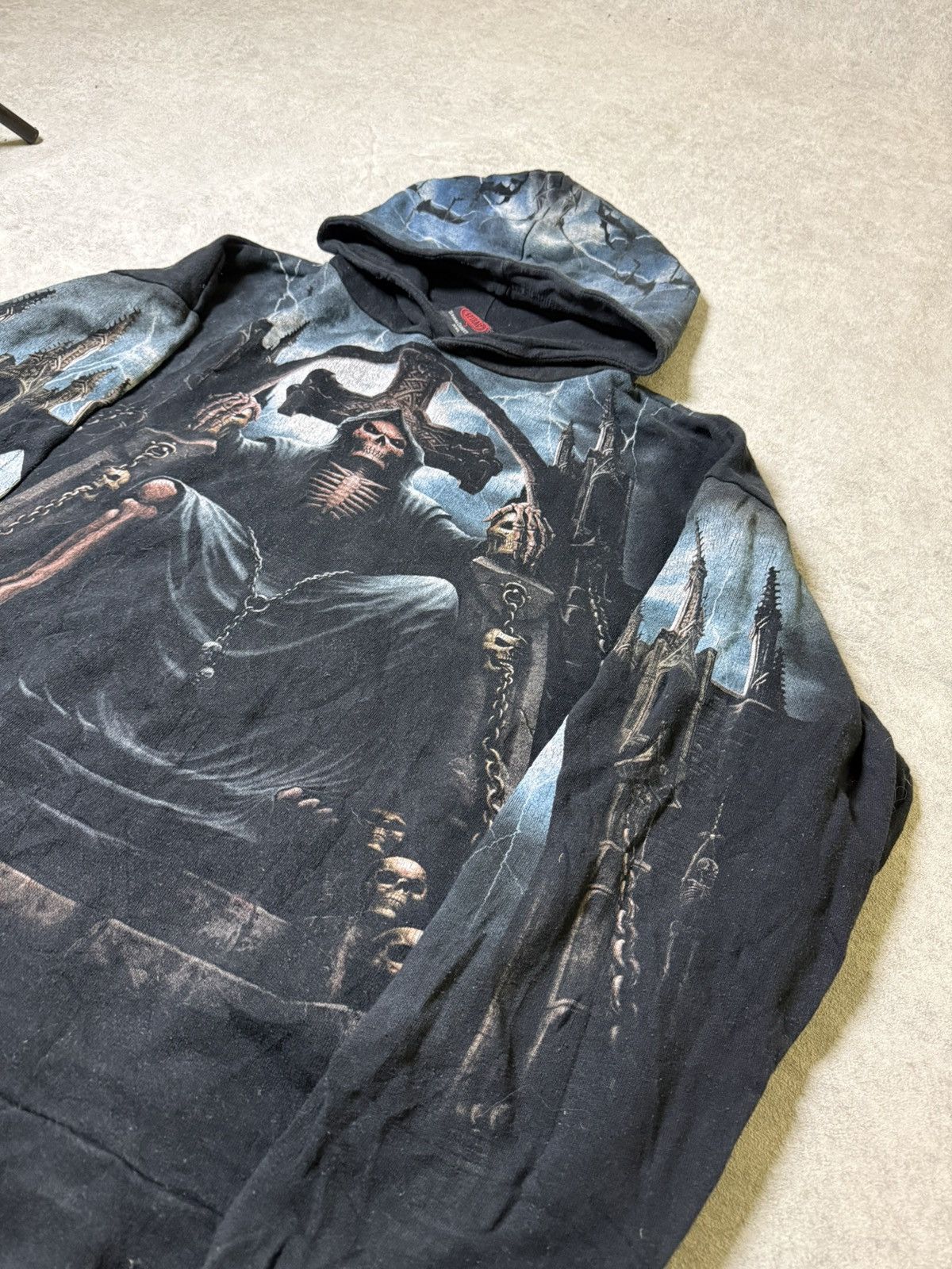 If Six Was Nine Vintage LGB IfSixWasNine Style Skull Print Spiral Hoodie Size US XL / EU 56 / 4 - 5 Thumbnail