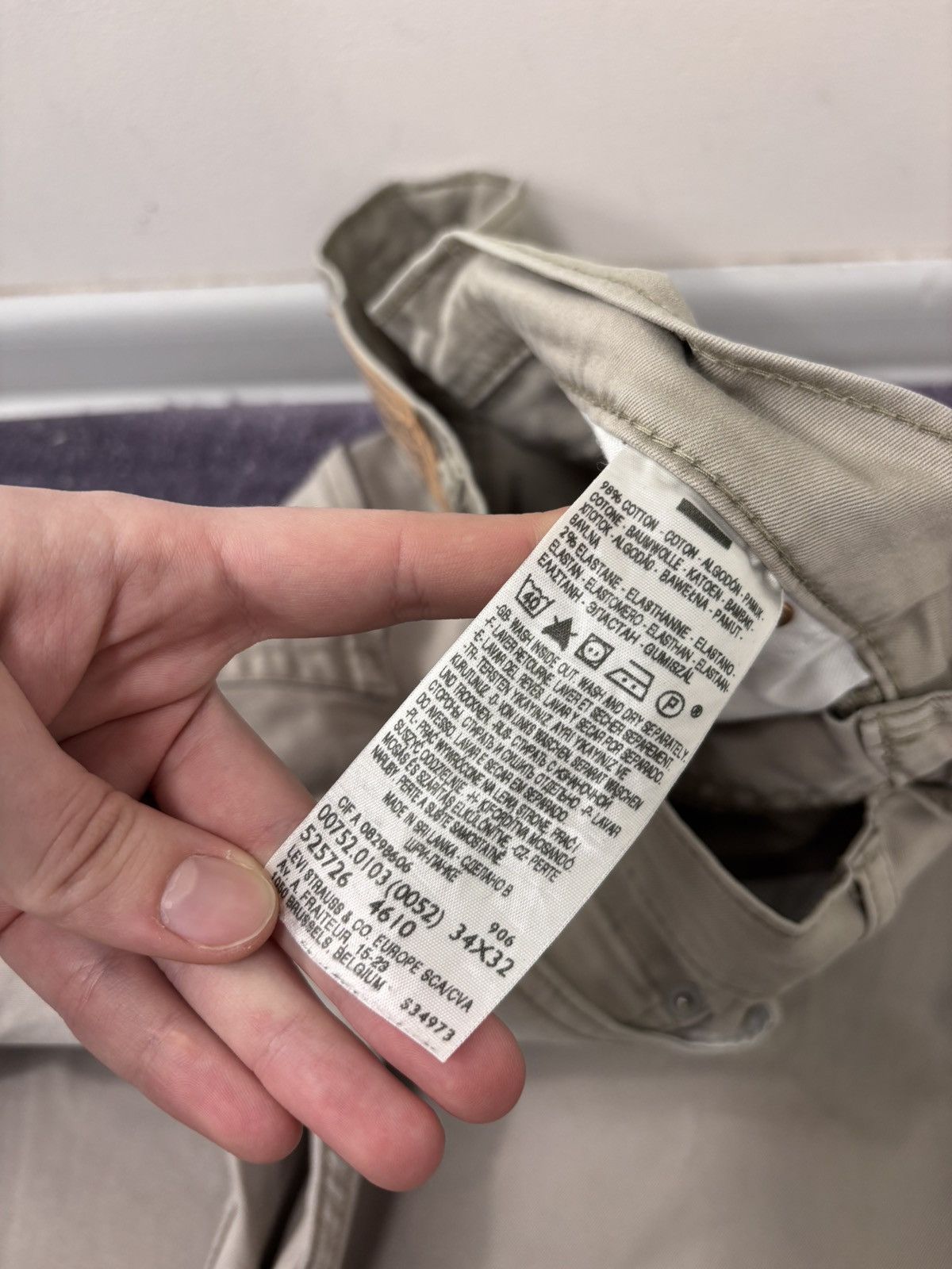 Levi's Vintage Levi’s 752 White Tab Men’s Beige/Grey Pants Jeans Size US 34 / EU 50 - 18 Thumbnail