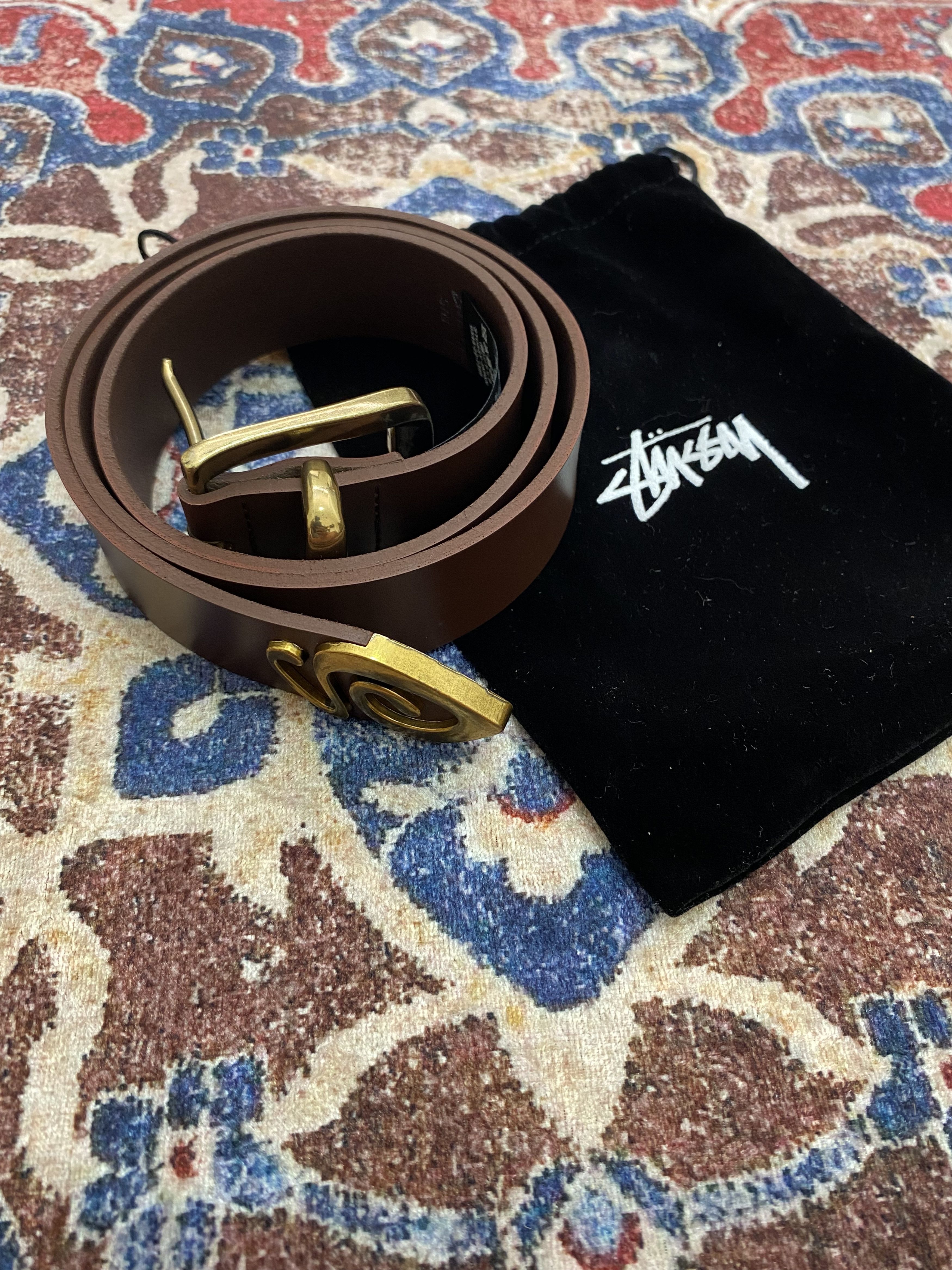 Stussy Metal S Tip Belt - Brown