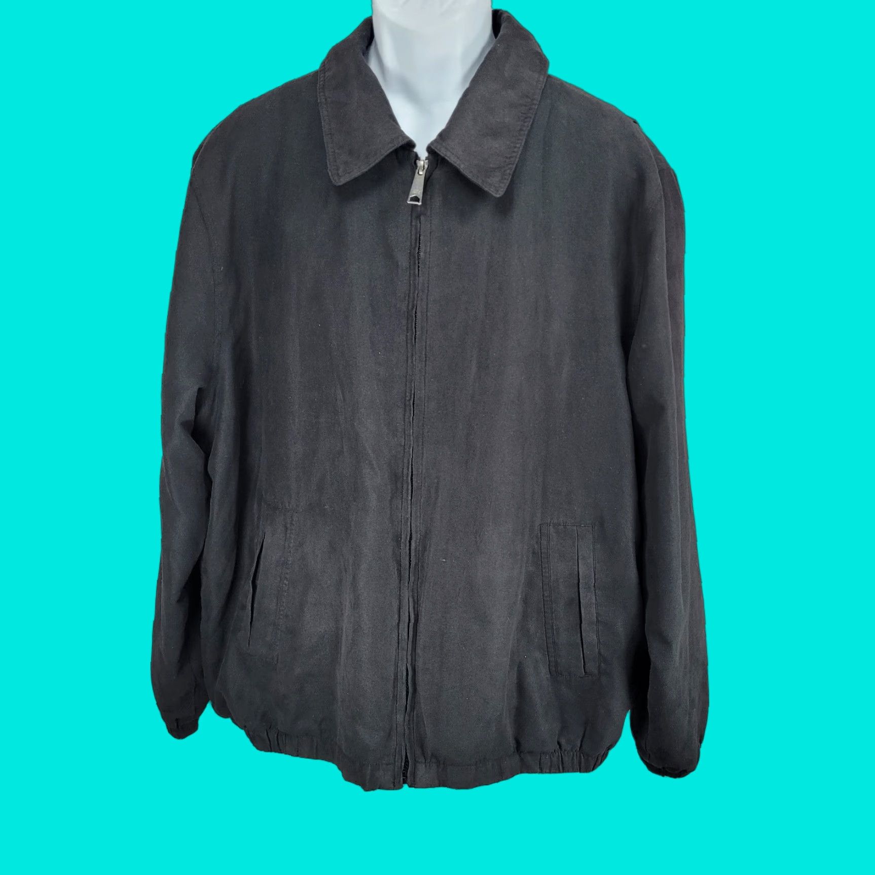 Joseph Abboud Joseph Abboud Jacket Black Microfiber Full Zip Collared Lightweight Lined XL Size US XL / EU 56 / 4 - 1 Thumbnail