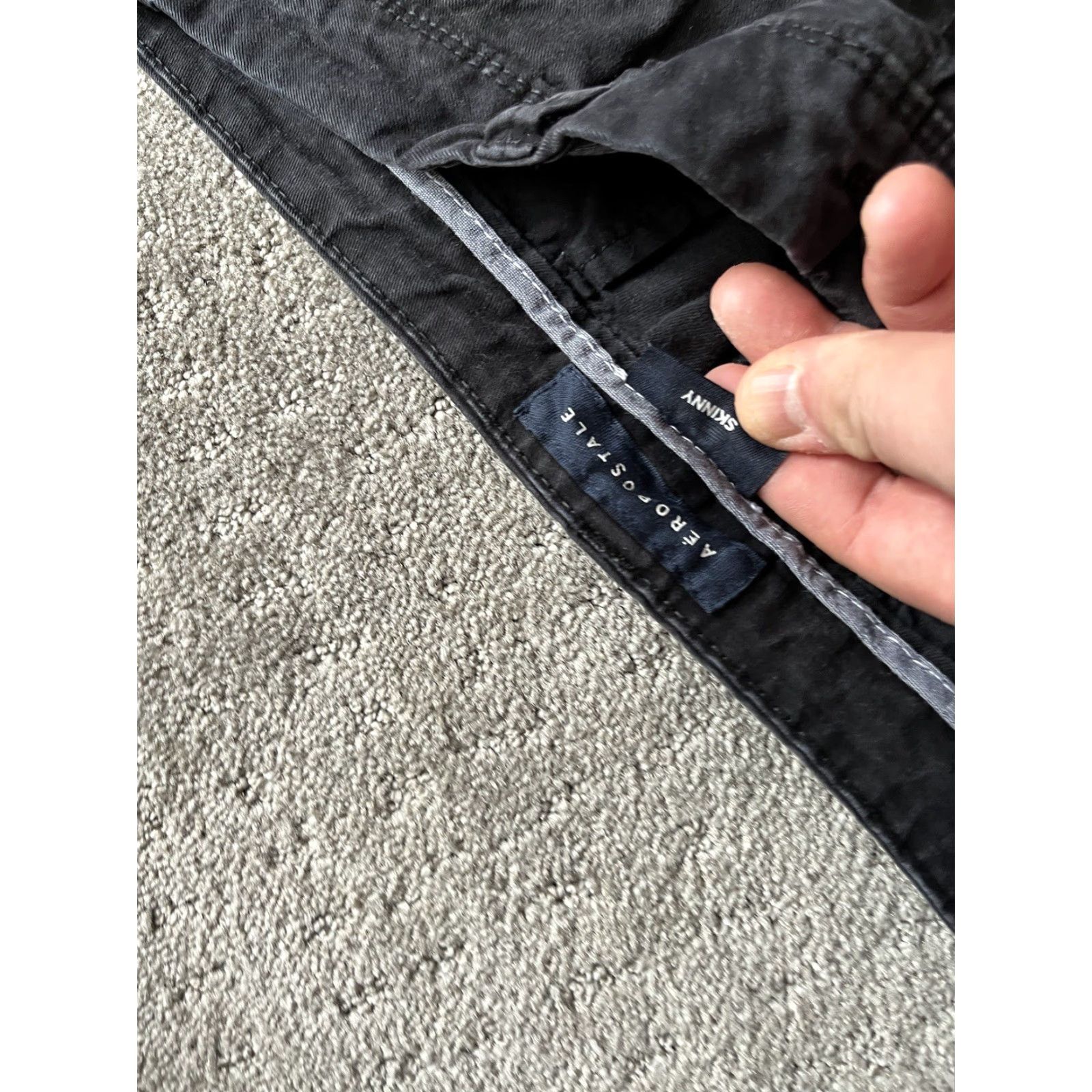 Vintage Aéropostale Jeans Skinny Distressed 34x32 Black Mens Size US 34 / EU 50 - 5 Thumbnail