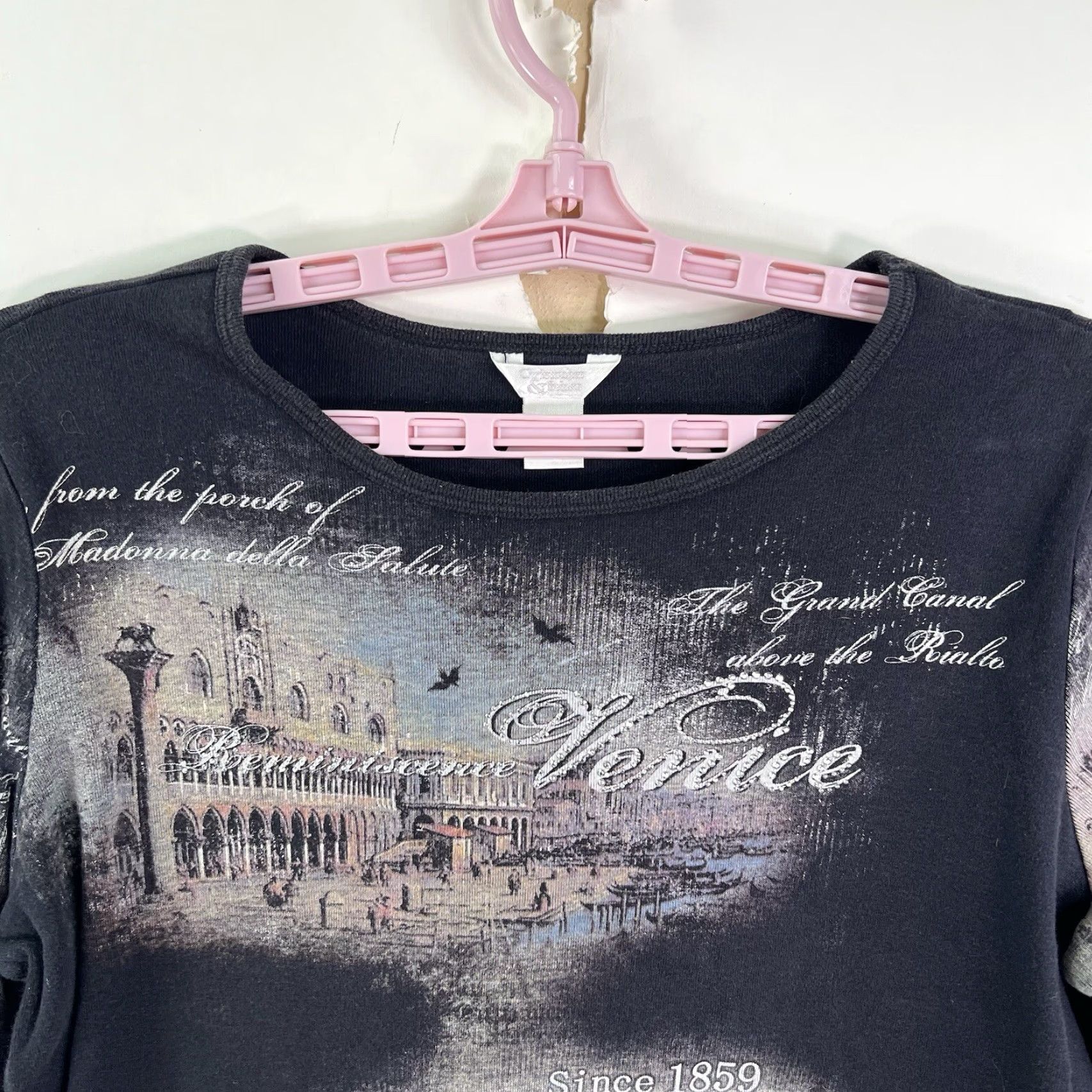 Vintage VINTAGE Christopher & Banks T-Shirt Women's Size L Black Art Destination Casual Streetwear Size L / US 10 / IT 46 - 4 Thumbnail