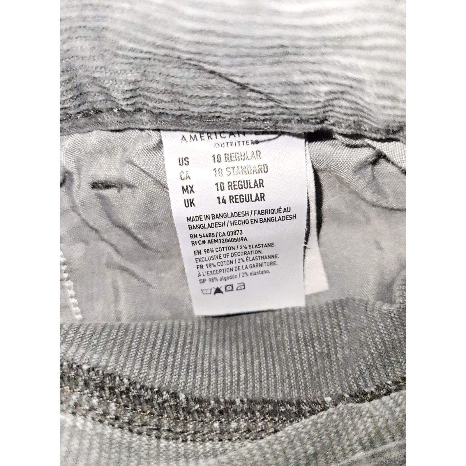 American Eagle Outfitters VINTAGE American Eagle Corduroy Jeans Women's 10 Gray High Rise Preppy City Mom Size 32" / US 10 / IT 46 - 4 Thumbnail
