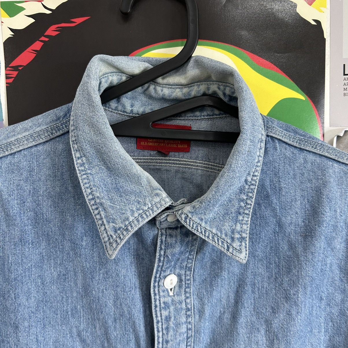 Edwin Vintage Edwin 90s Blue wash Denim Shirt Size US L / EU 52-54 / 3 - 6 Thumbnail