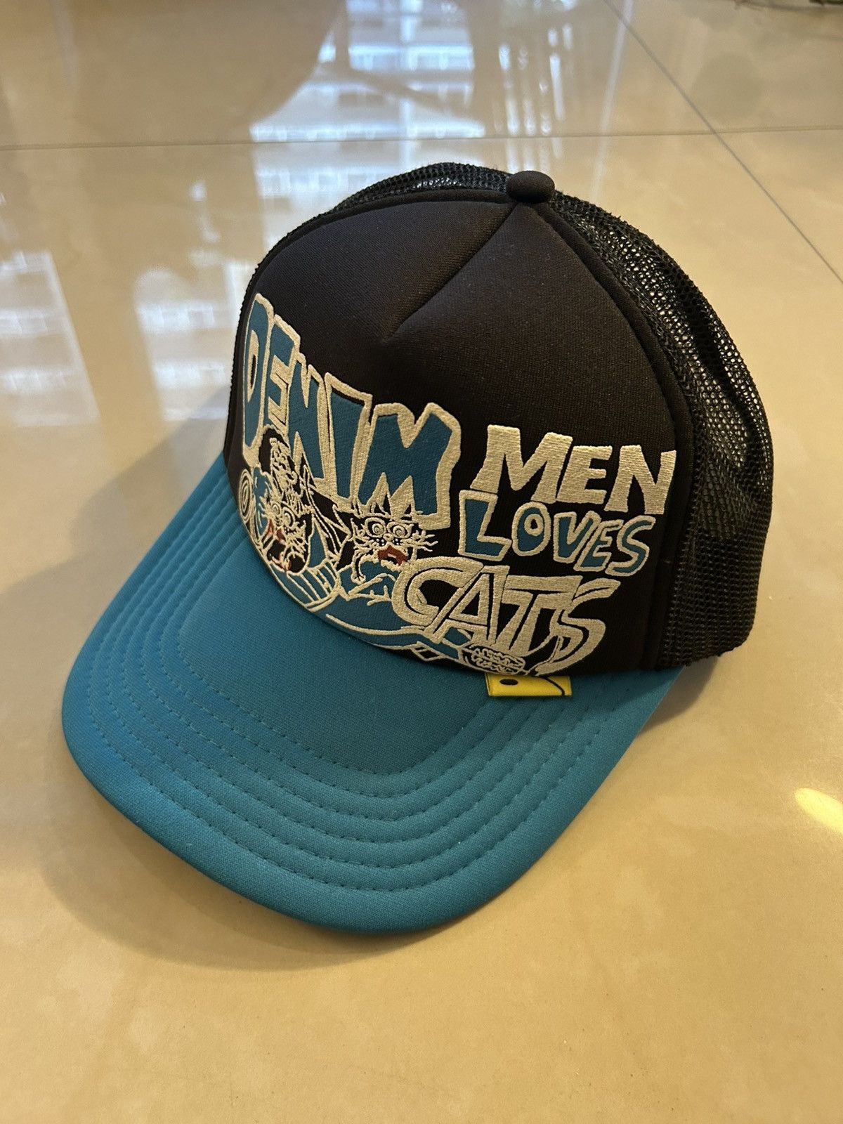 Kapital Kapital Denim Men Loves Cats trucker hat Size ONE SIZE - 1 Thumbnail