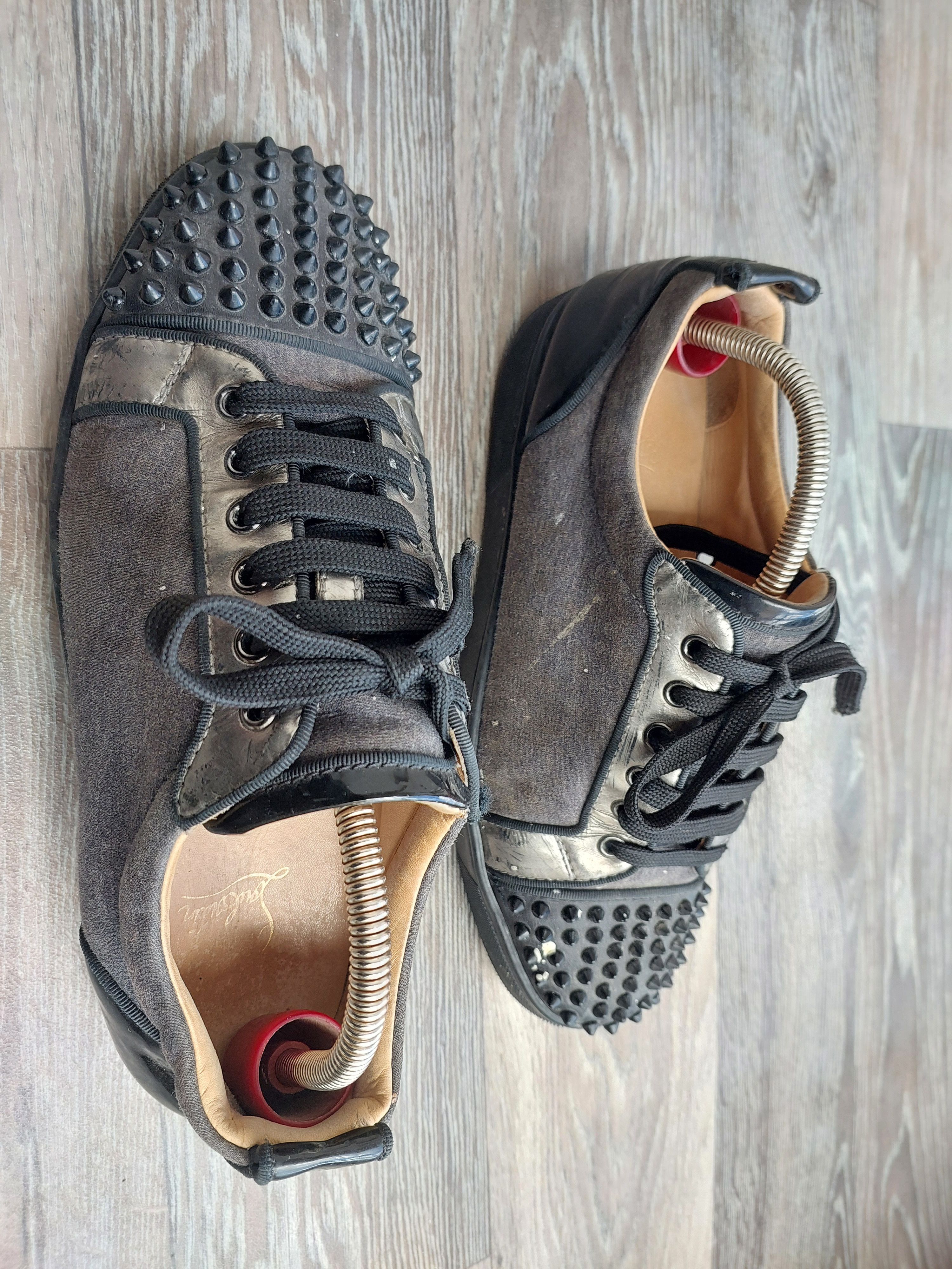 Christian Louboutin Christian Louboutin Grey Suede with Spikes. Size US 8 / EU 41 - 4 Thumbnail