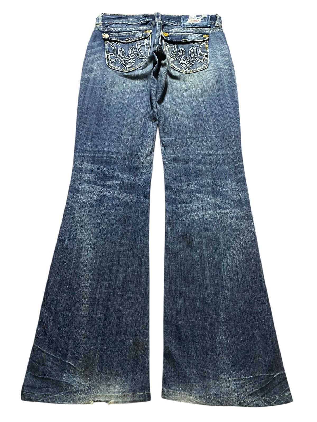 If Six Was Nine Woman Mek Denim Reverse For Care Distressed Flare Jeans Size US 30 / EU 46 - 2 Thumbnail