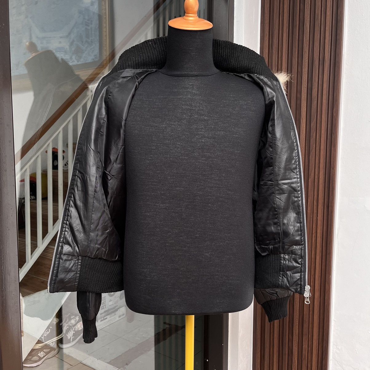 2000s In The attic Japan fur Racoon jacket Black Opium style