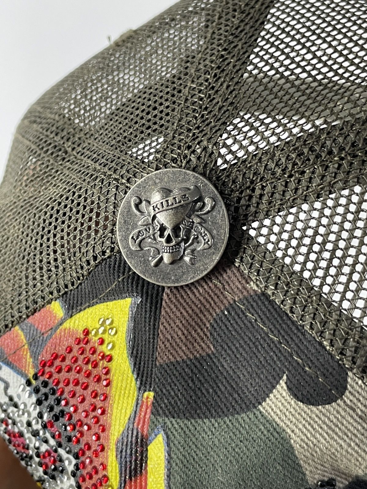 Ed Hardy × Vintage 🔥RARE🔥 Ed Hardy Camo Trucker Vintage Size ONE SIZE - 15 Thumbnail