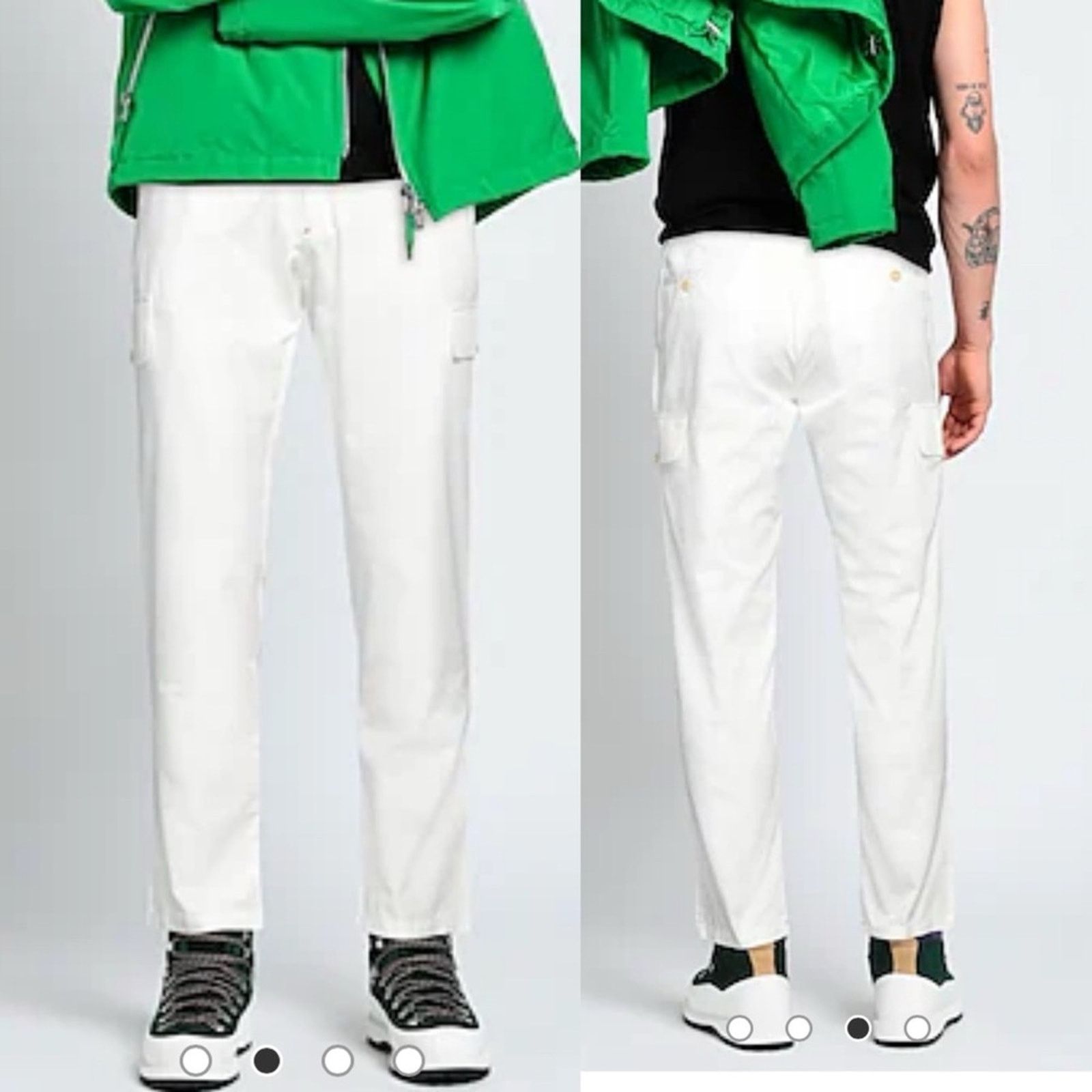 image of New Isaia White Cargo Tapered Pants It 48 Us 32X33, Men's