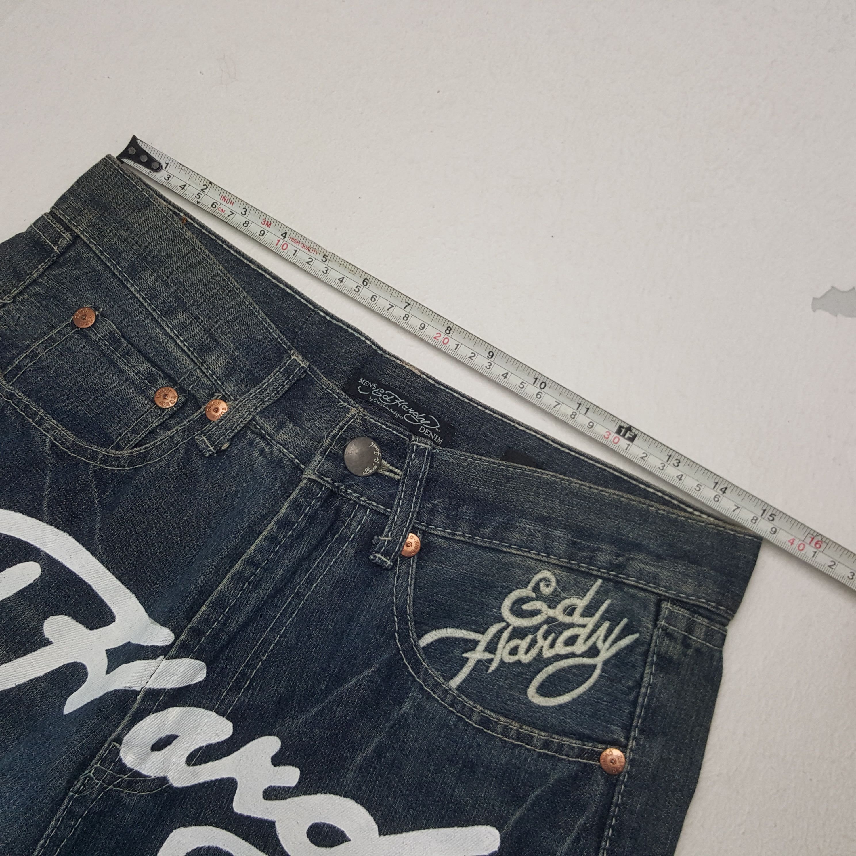 Ed Hardy × Vintage Vintage Ed Hardy Custom Logo Spell Out Denim Jeans Size US 30 / EU 46 - 7 Thumbnail
