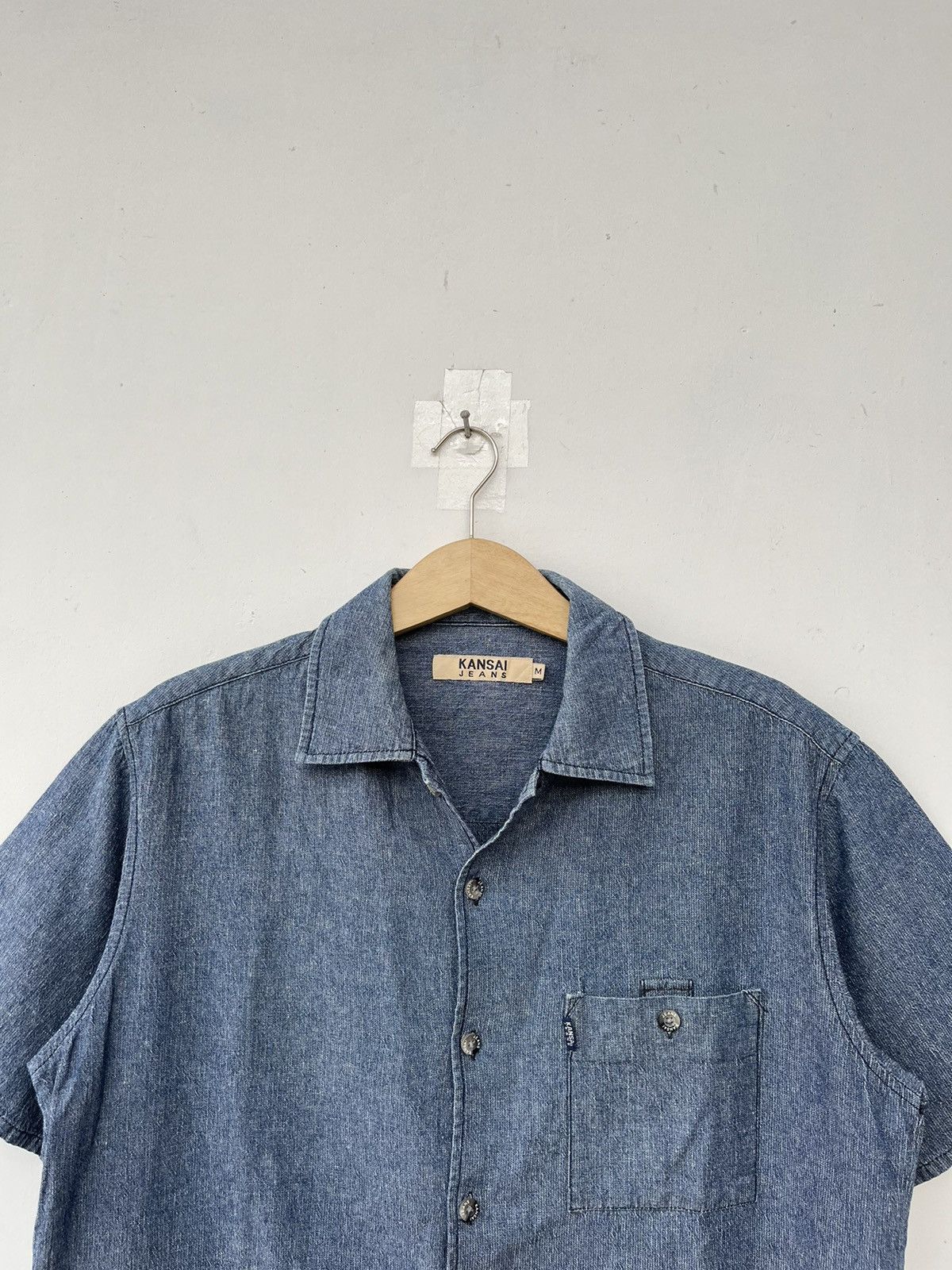 Designer × Japanese Brand × Kansai Yamamoto Y2K Kansai Yamamoto Boxy Button Up Denim Shirt Size US M / EU 48-50 / 2 - 2 Thumbnail