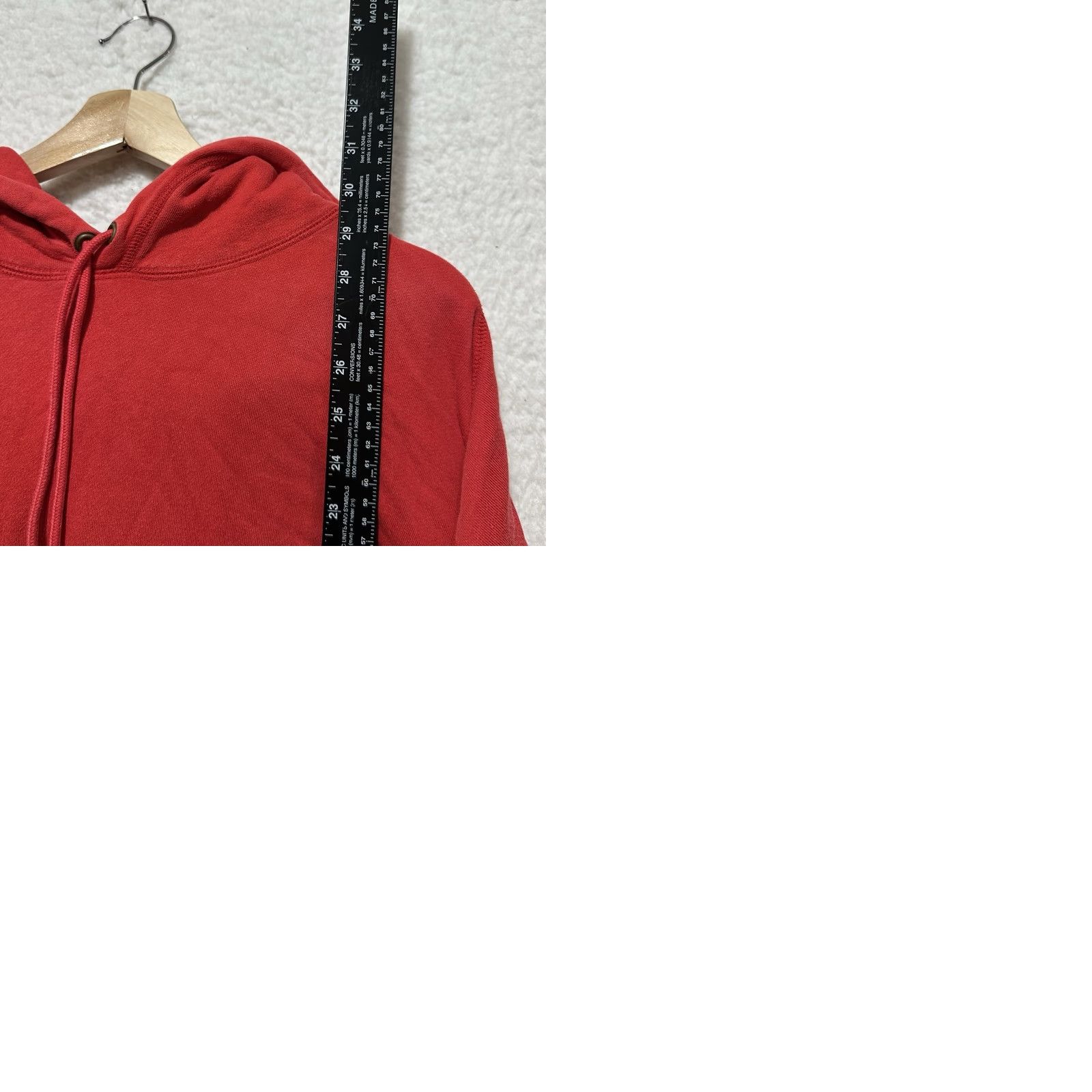 Polo Ralph Lauren VINTAGE Polo Ralph Lauren Hoodie Mens Red Fleece Pullover Drawstring Large Size US L / EU 52-54 / 3 - 10 Thumbnail