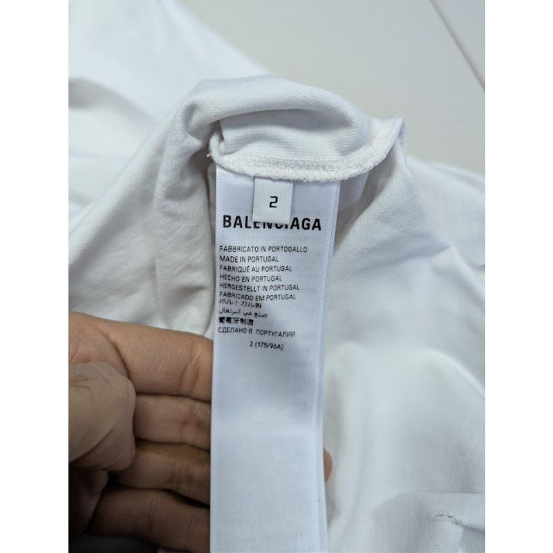 Balenciaga o1rshd1 Vintage Jersey Pierced Oversized T-Shirt in White Size US M / EU 48-50 / 2 - 15 Thumbnail