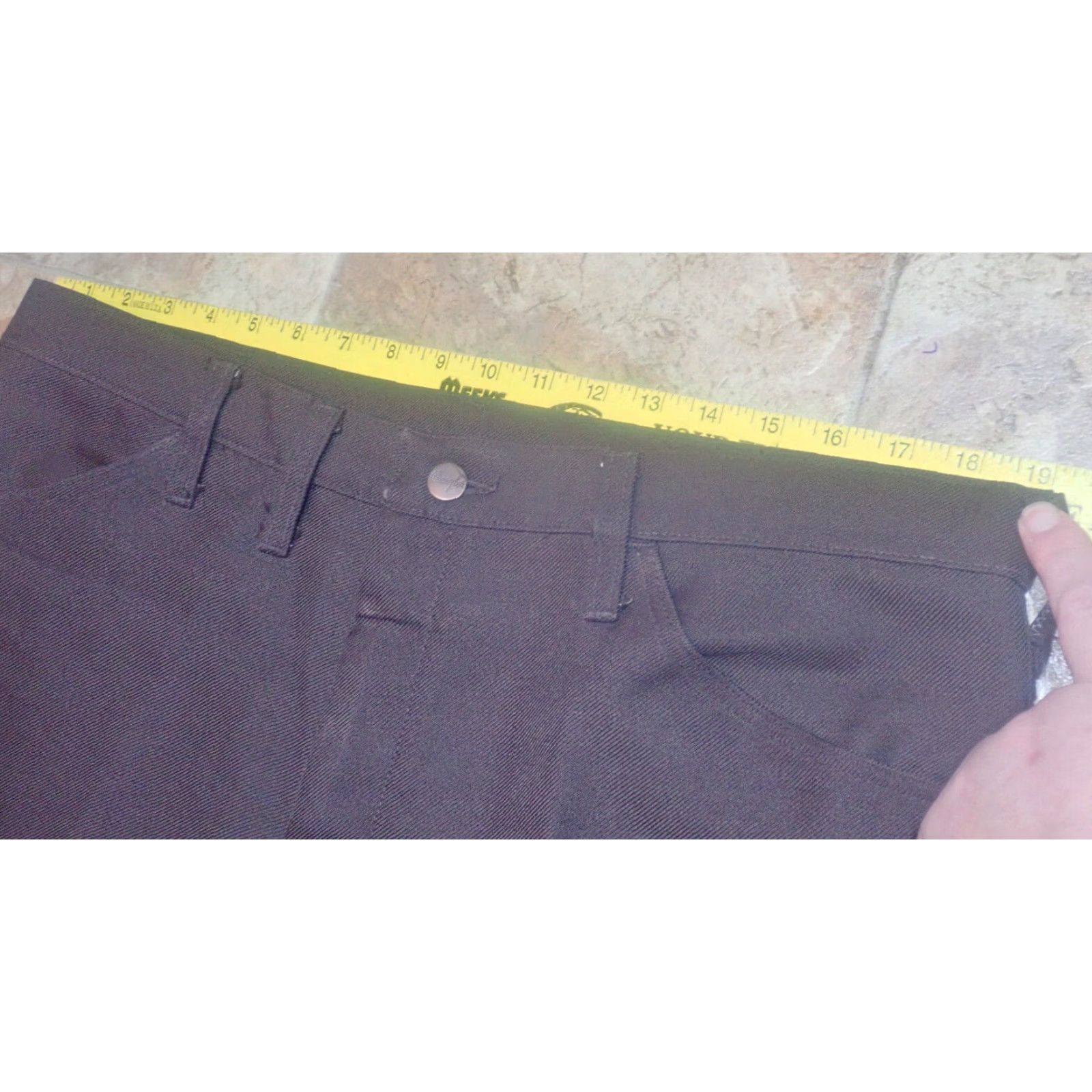 Wrangler VINTAGE Wrangler USA Brown Twill Polyester Dress Jeans Wide Flared Boot Jeans 38x31 Talon Zip Mens Size US 38 / EU 54 - 3 Thumbnail