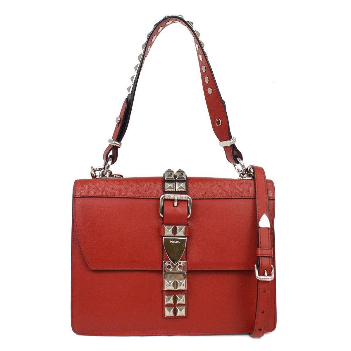 Prada Prada Elektra Shoulder Bag Studded Leather Size ONE SIZE - 1 Thumbnail