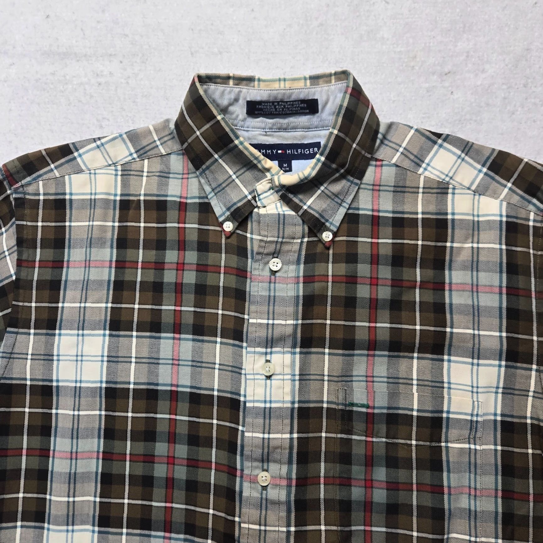 Tommy Hilfiger Tommy Hilfiger Shirt Button-Up Brown Plaid Long Sleeve Adult Mens M Cotton Embroidered Pocketed Collection Size US M / EU 48-50 / 2 - 2 Thumbnail