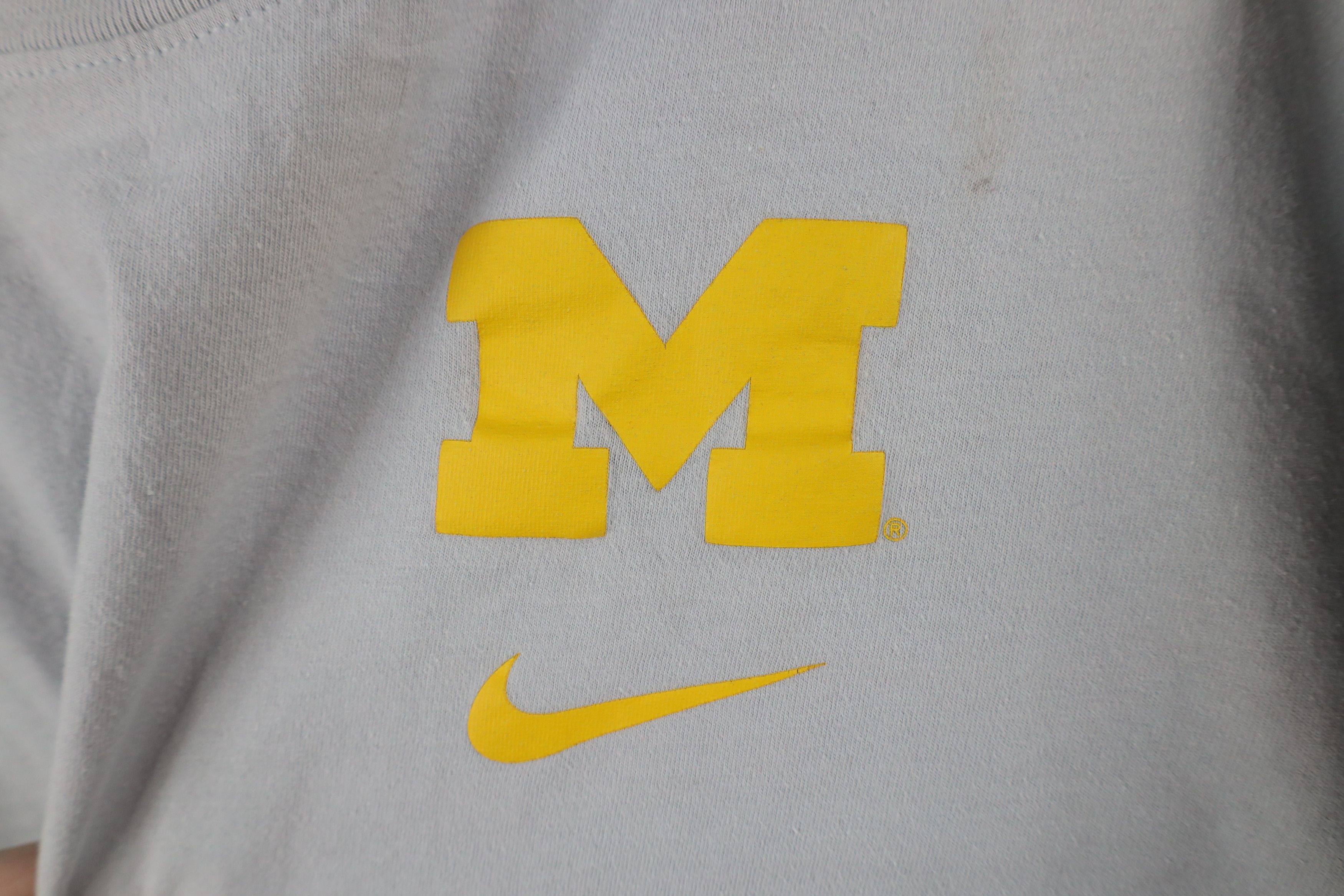 Nike × Vintage Nike Campus University of Michigan Long Sleeve T-Shirt Gray Size US XL / EU 56 / 4 - 5 Thumbnail