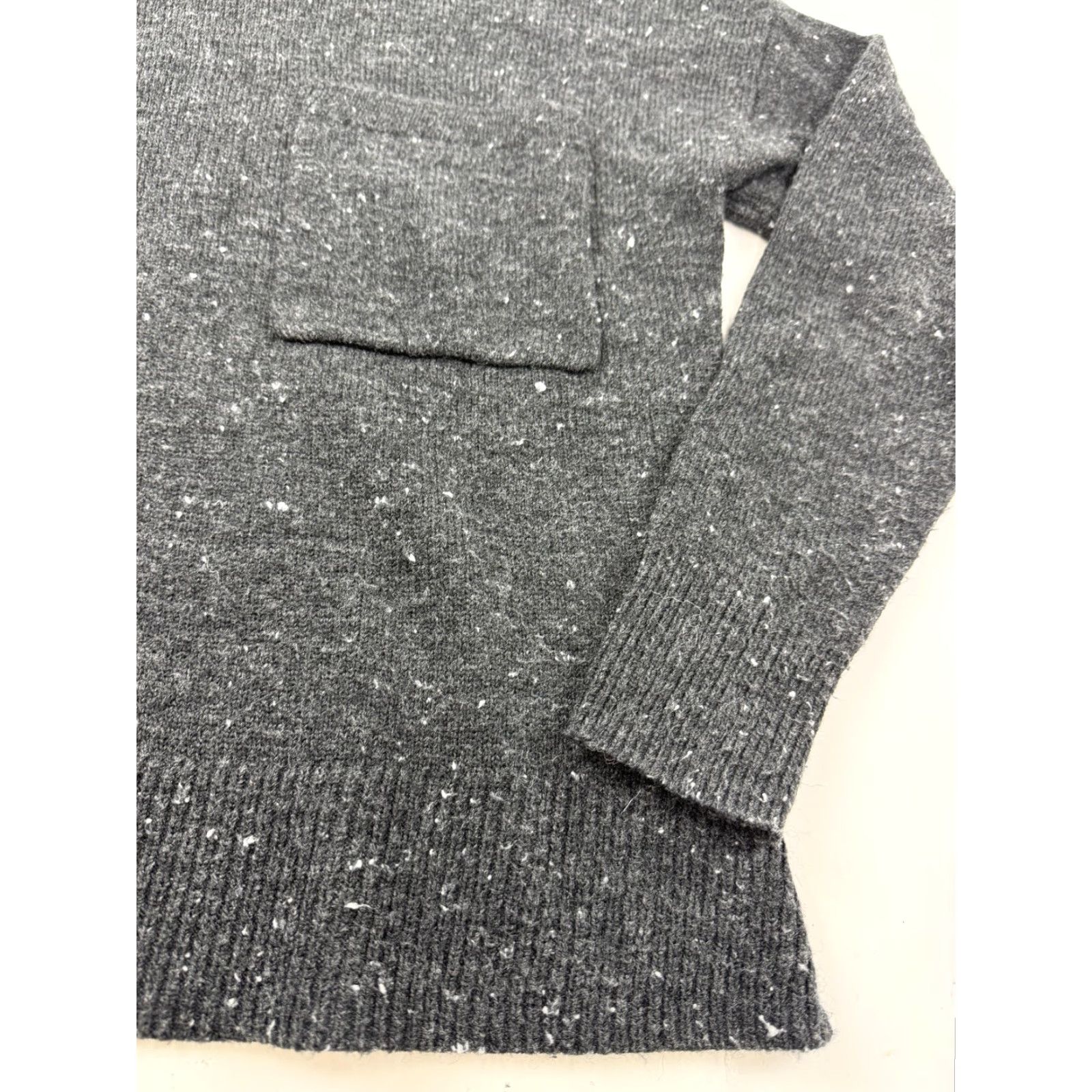 Madewell Madewell Sweater Womens XS Gray Mock Neck Speckled Chest Pocket Knit Pullover Womens Size XS / US 0-2 / IT 36-38 - 3 Thumbnail