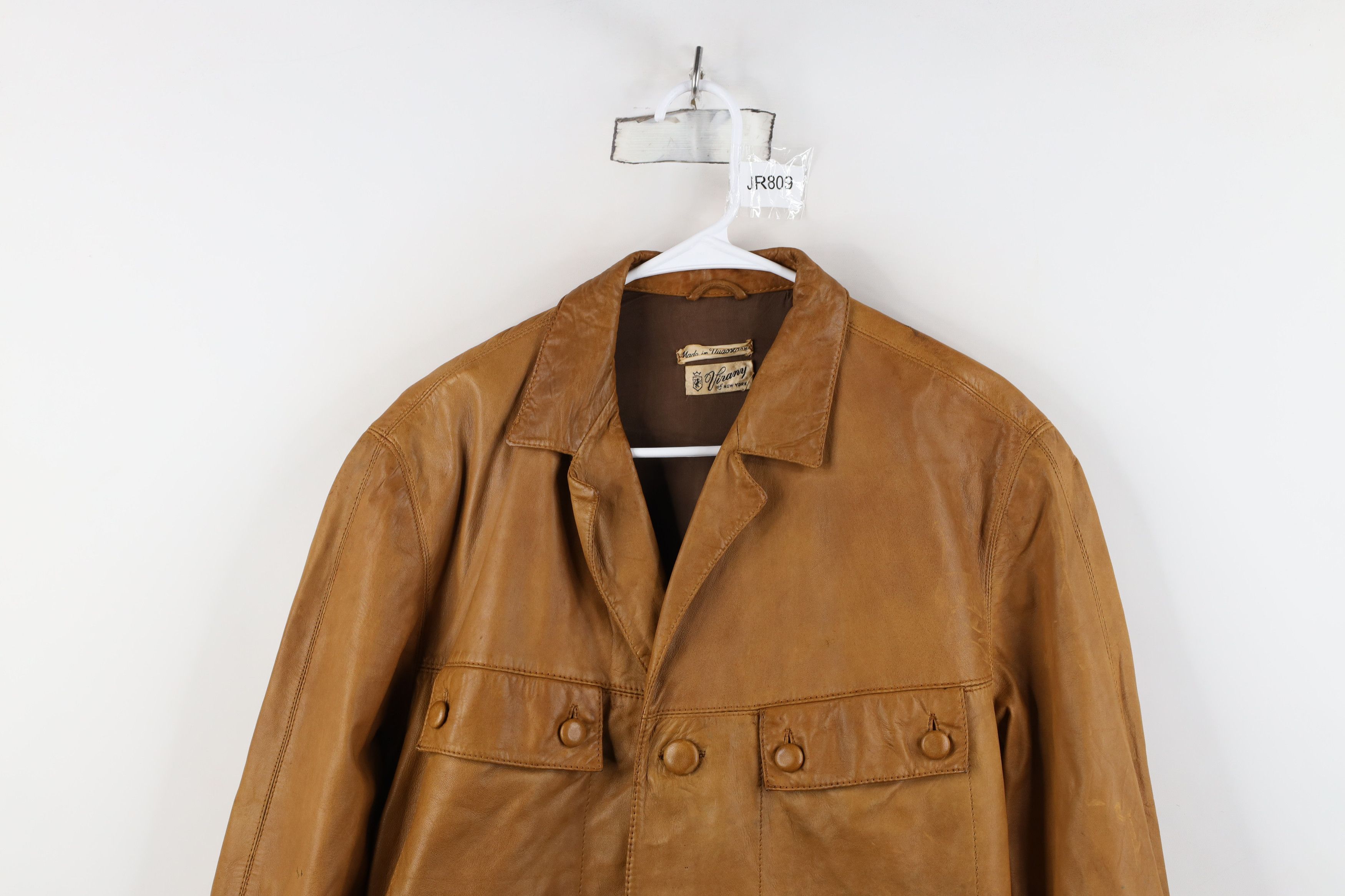 Vintage Vintage 60s 70s Streetwear Soft Leather Camp Collar Jacket Size US XXL / EU 58 / 5 - 2 Thumbnail