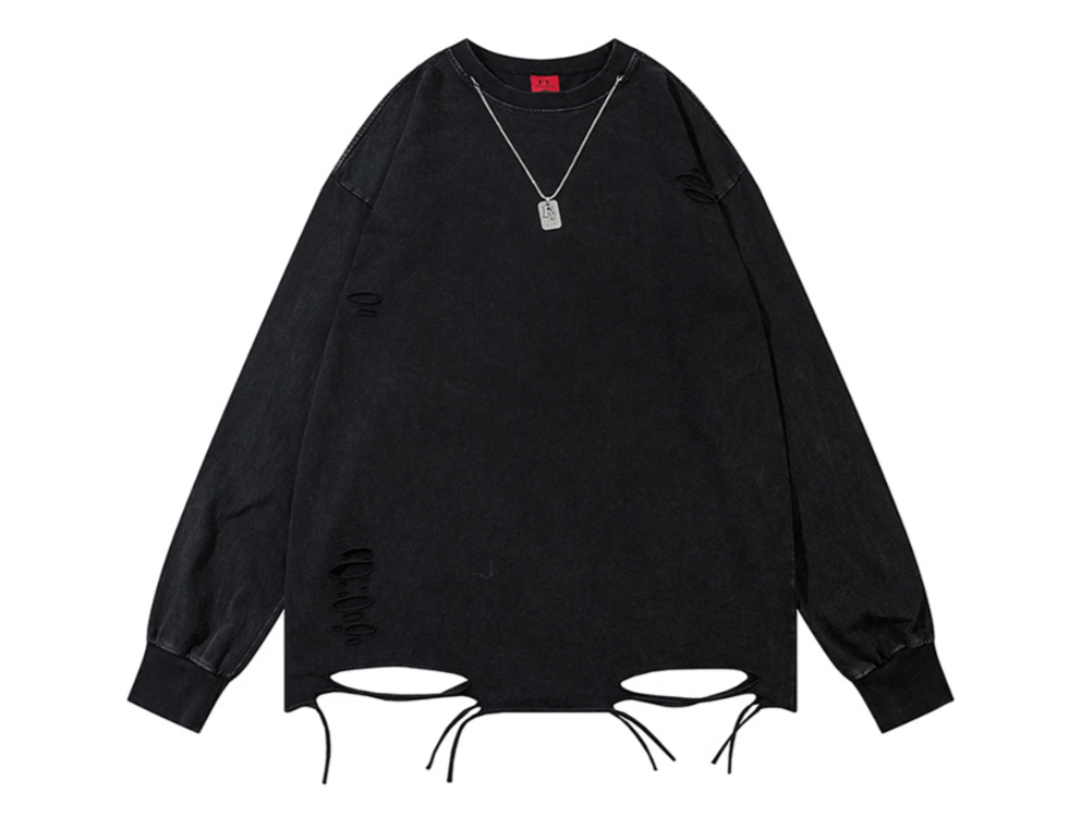 Vintage Shirt Y2K Washed Gradient Long Sleeve