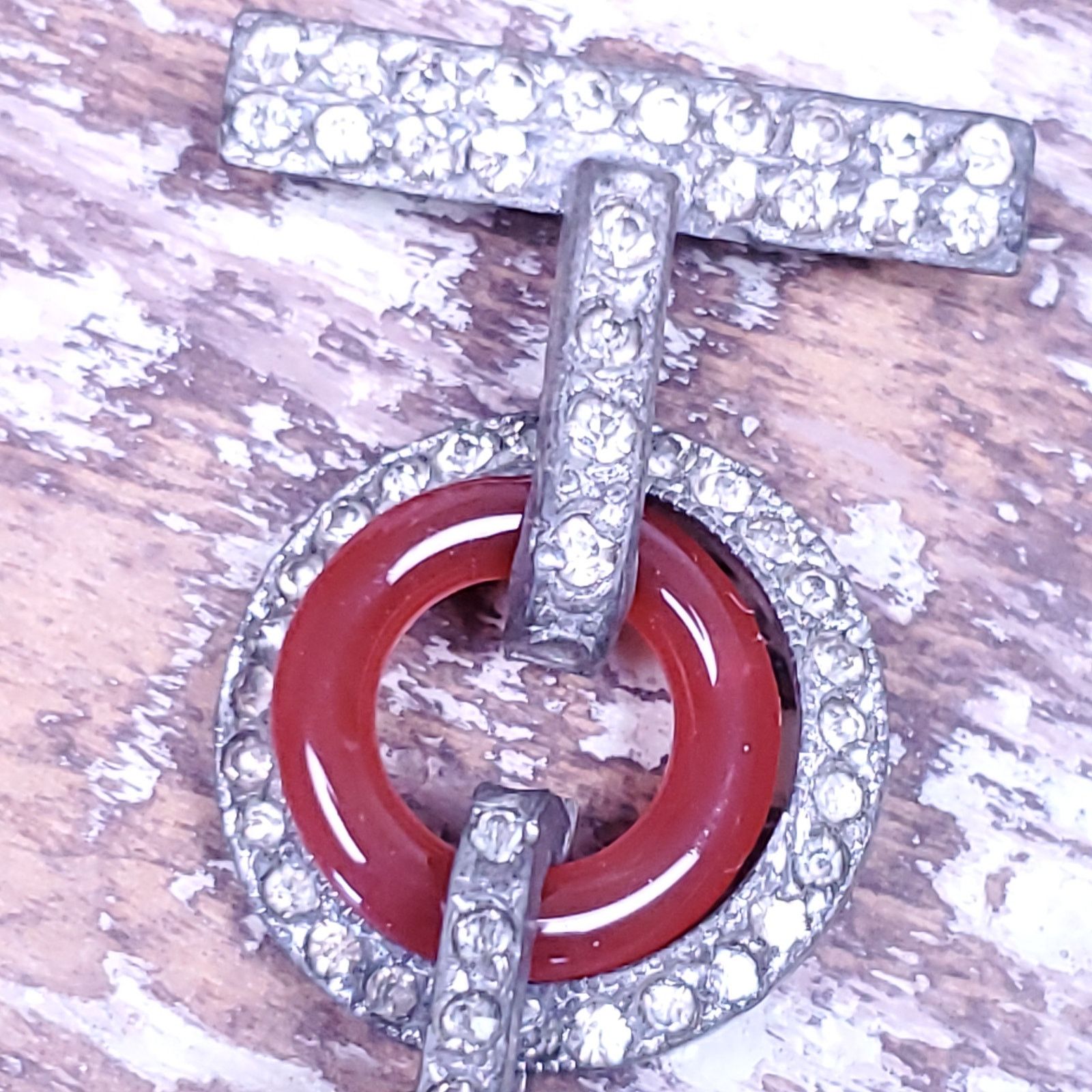 Other Art Deco Pin Brooch Silvertone Rhinestones Antique C Clasp Size ONE SIZE - 2 Thumbnail