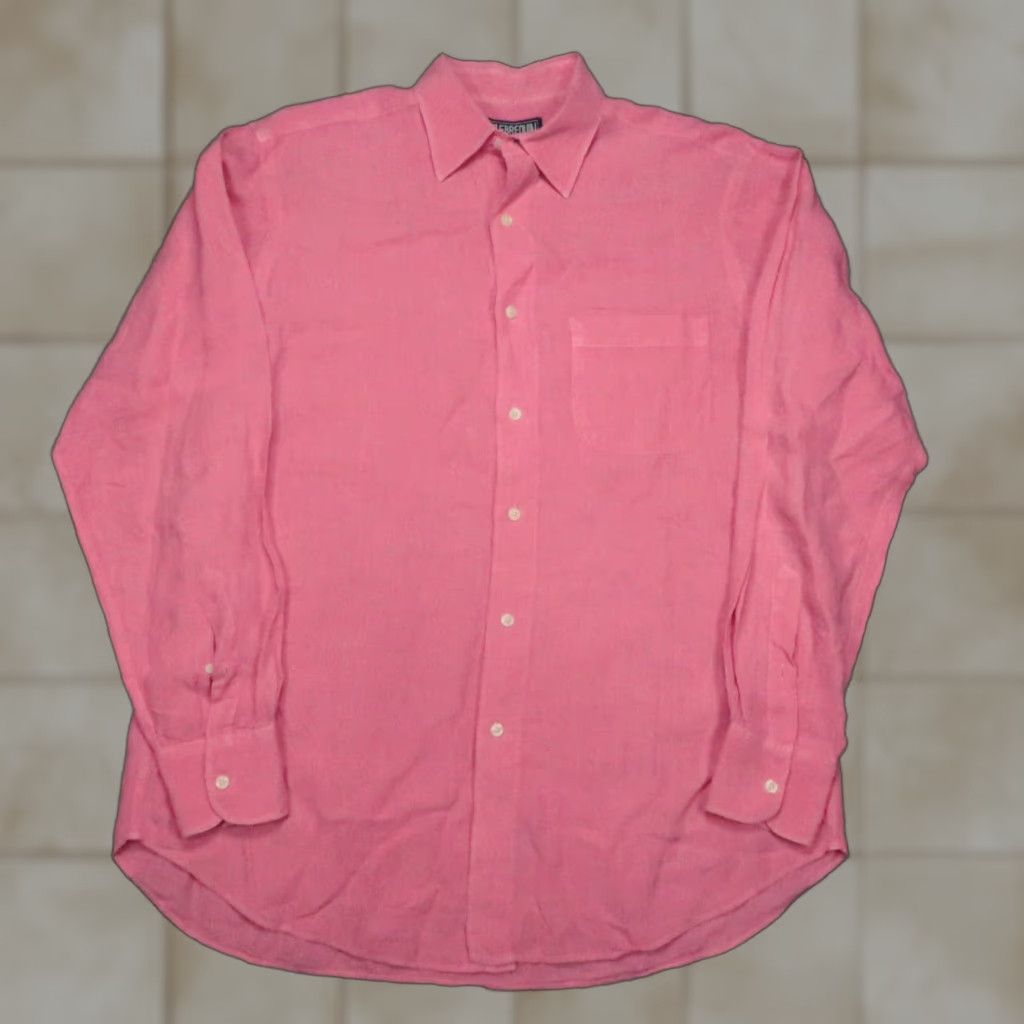Vilebrequin Vilebrequin Shirt Mens M Pink Linen Long Sleeve Button-Up Lightweight Casual, Party/Cocktail, Travel Mens Size US M / EU 48-50 / 2 - 1 Thumbnail