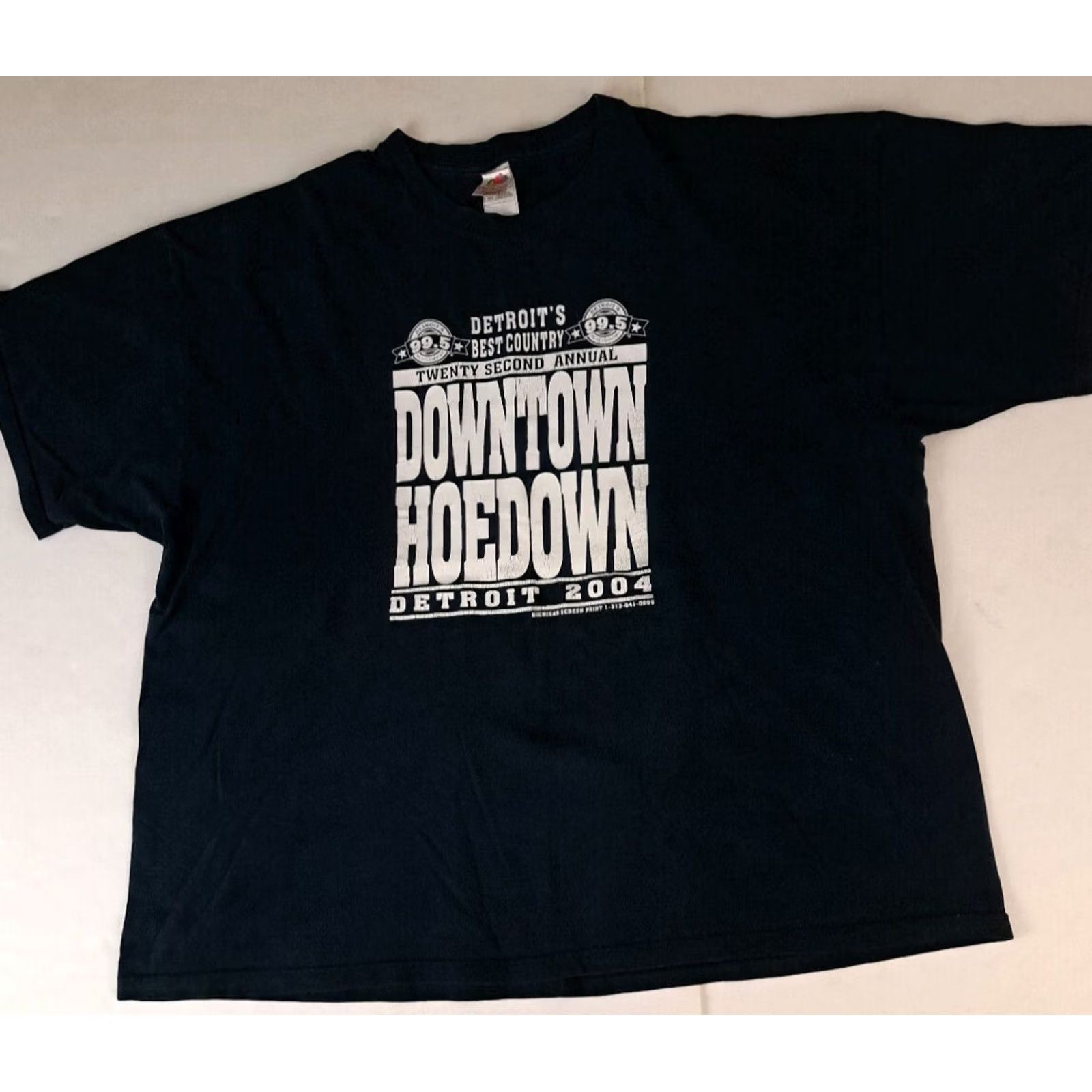 Fruit Of The Loom VINTAGE Downtown Hoedown Detroit 2004 Country Music Show 3XL T-Shirt Black Mens Short Sleeve 3XL Music 2004 Hoedown Detroit Vintage Shirt Size US XXL / EU 58 / 5 - 2 Thumbnail
