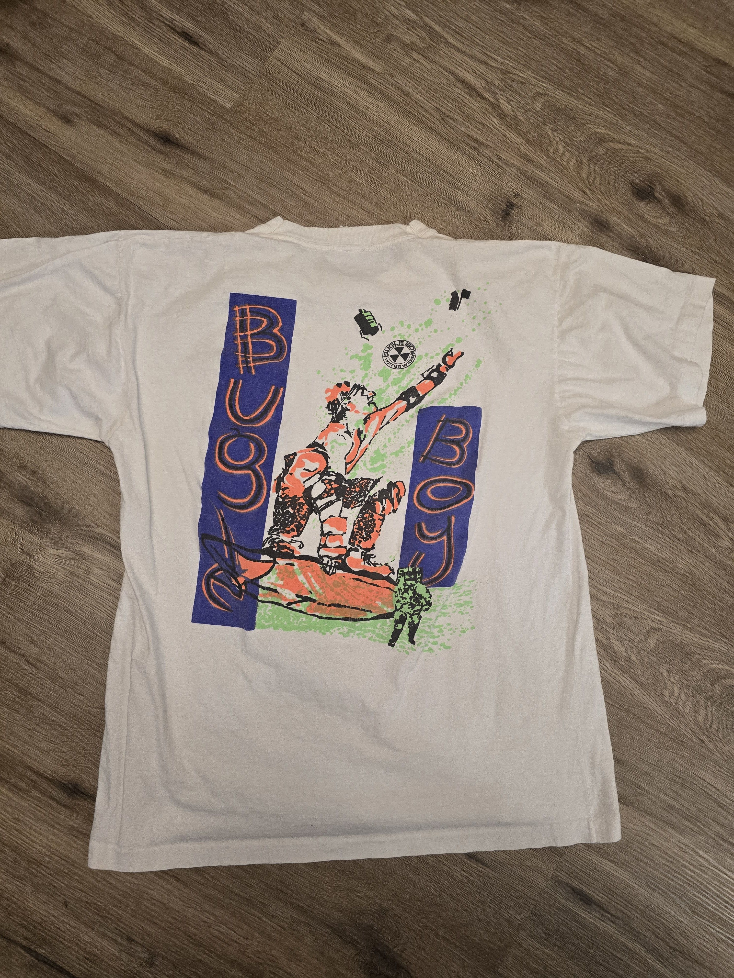 Bugle Boy Vintage 90s Bugle Boy Surfing Graphic Unisex White T-shirt L Size US L / EU 52-54 / 3 - 7 Thumbnail
